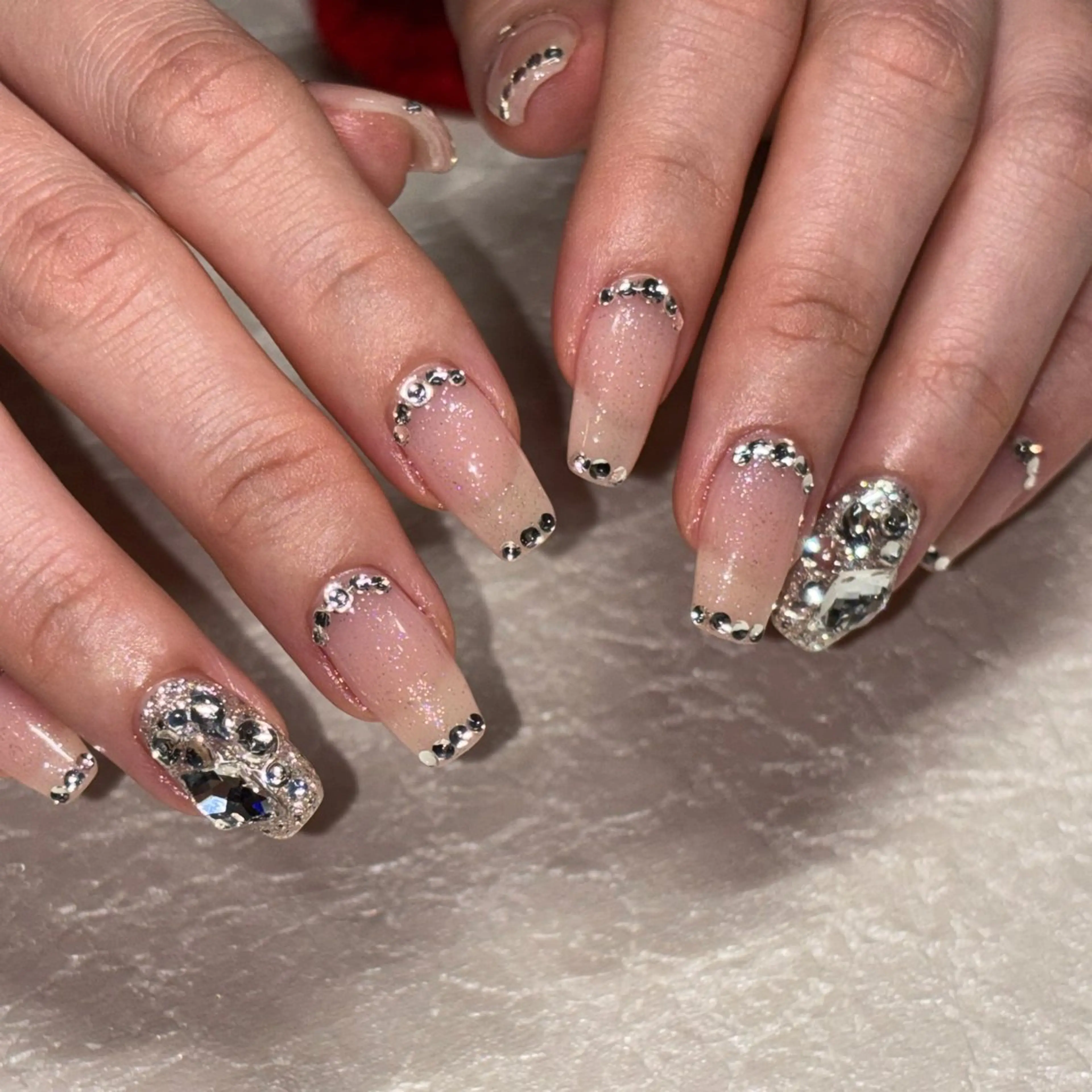 ネイル 韓国ネイル スクエアネイル ワンホンネイル HOHOKO NAIL所属・H HOHOKOのネイルデザイン