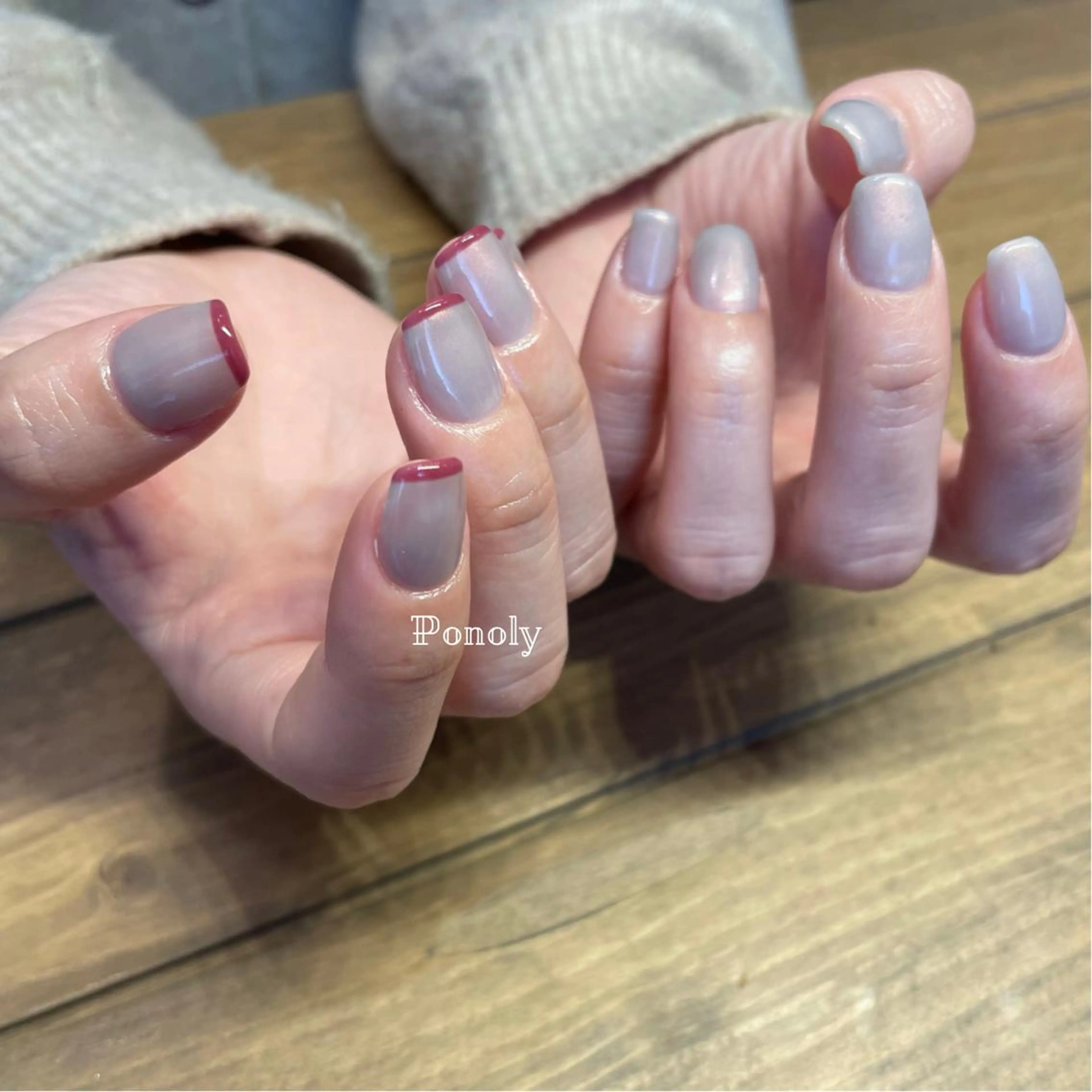 ショート ネイル ジェルネイル マグネットネイル ニュアンスネイル ワンカラーネイル パラジェル 10ten所属・10ten Mikiのネイルデザイン