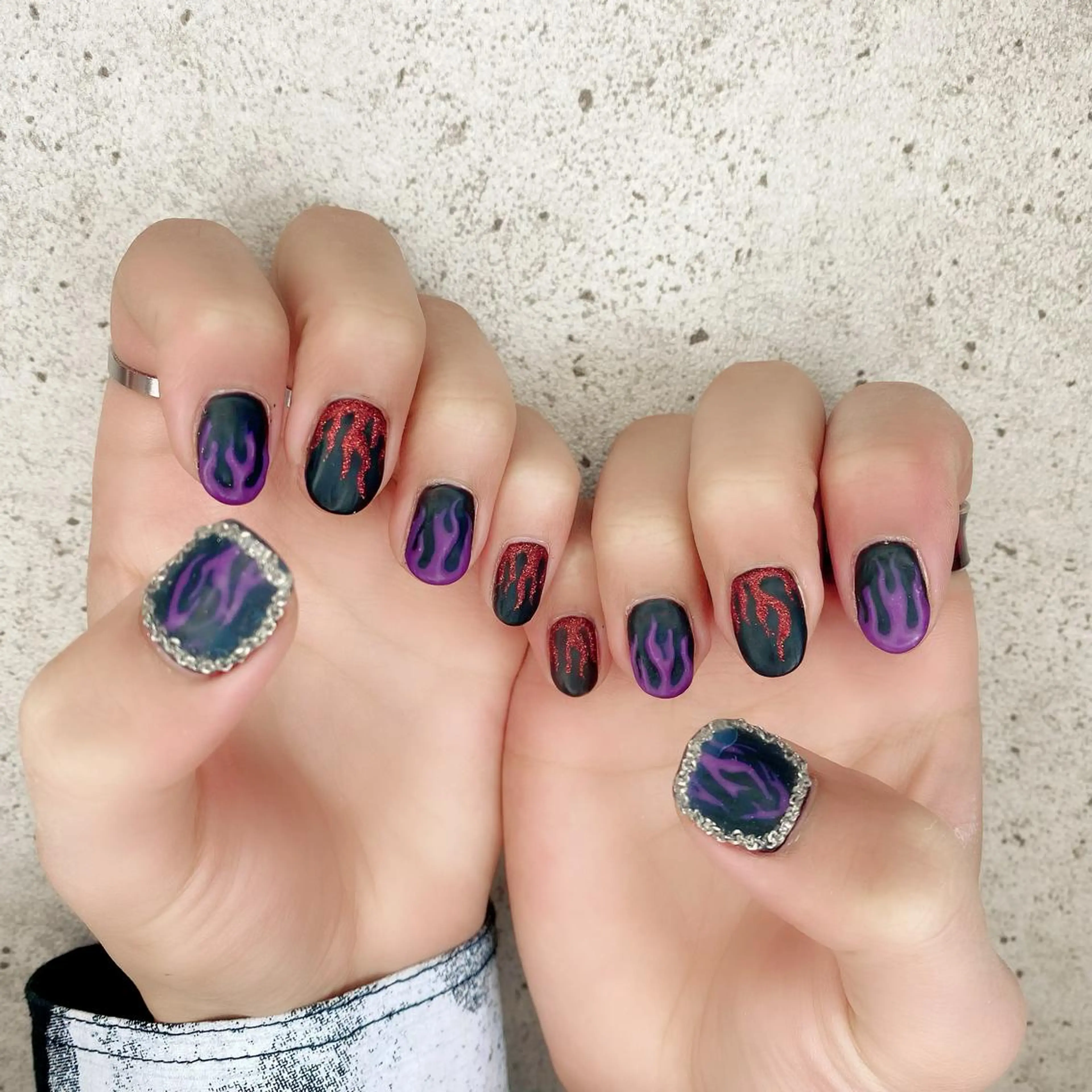 ショート カラー パーマ ヘアアレンジ メンズ キッズ ネイル マツエク・マツパ 黒髪 マットネイル メンズネイル ハンドネイル Salon Ｋのネイルデザイン