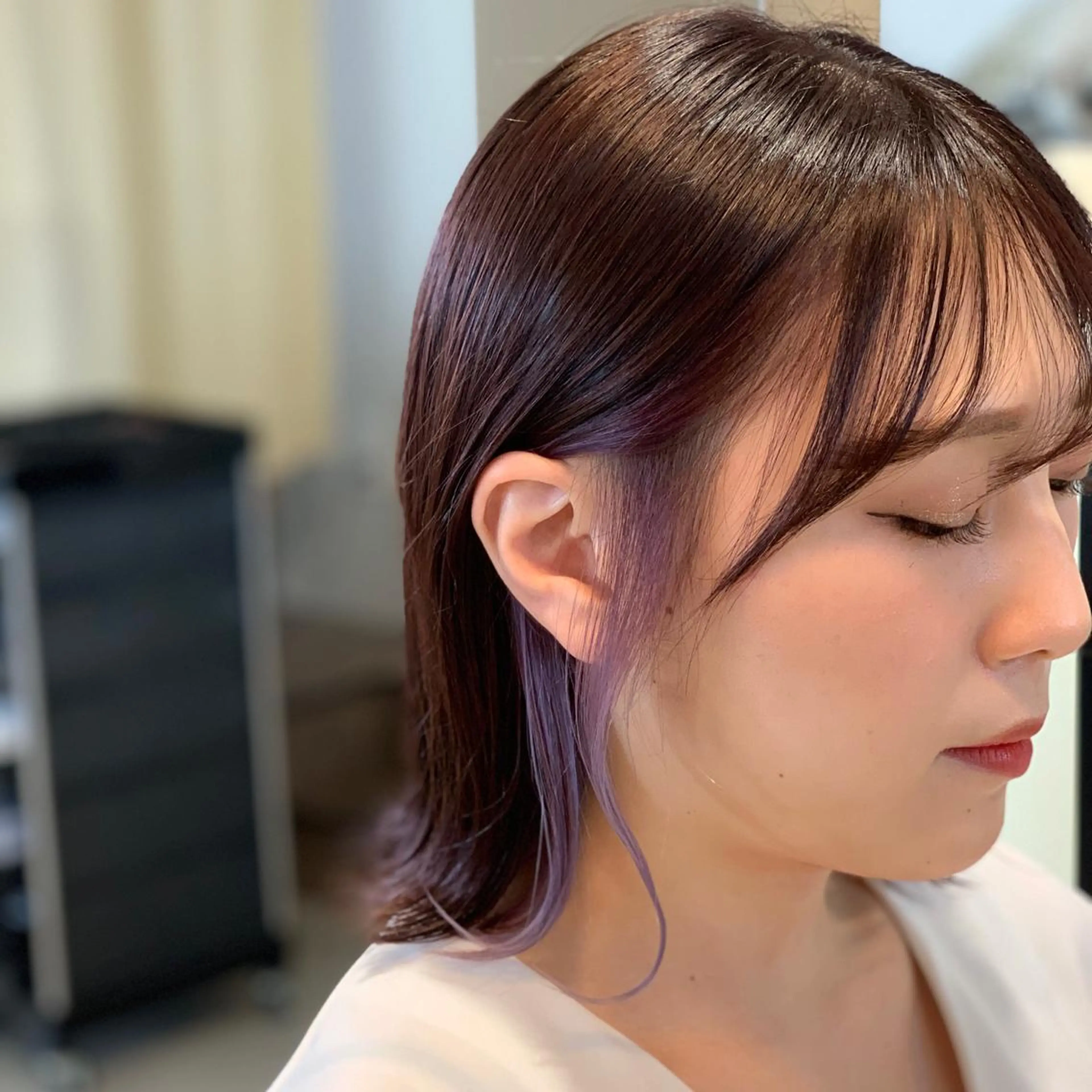 ショート カラー パープルカラー ボブ CRACE「店長」 アヤカのヘアスタイル