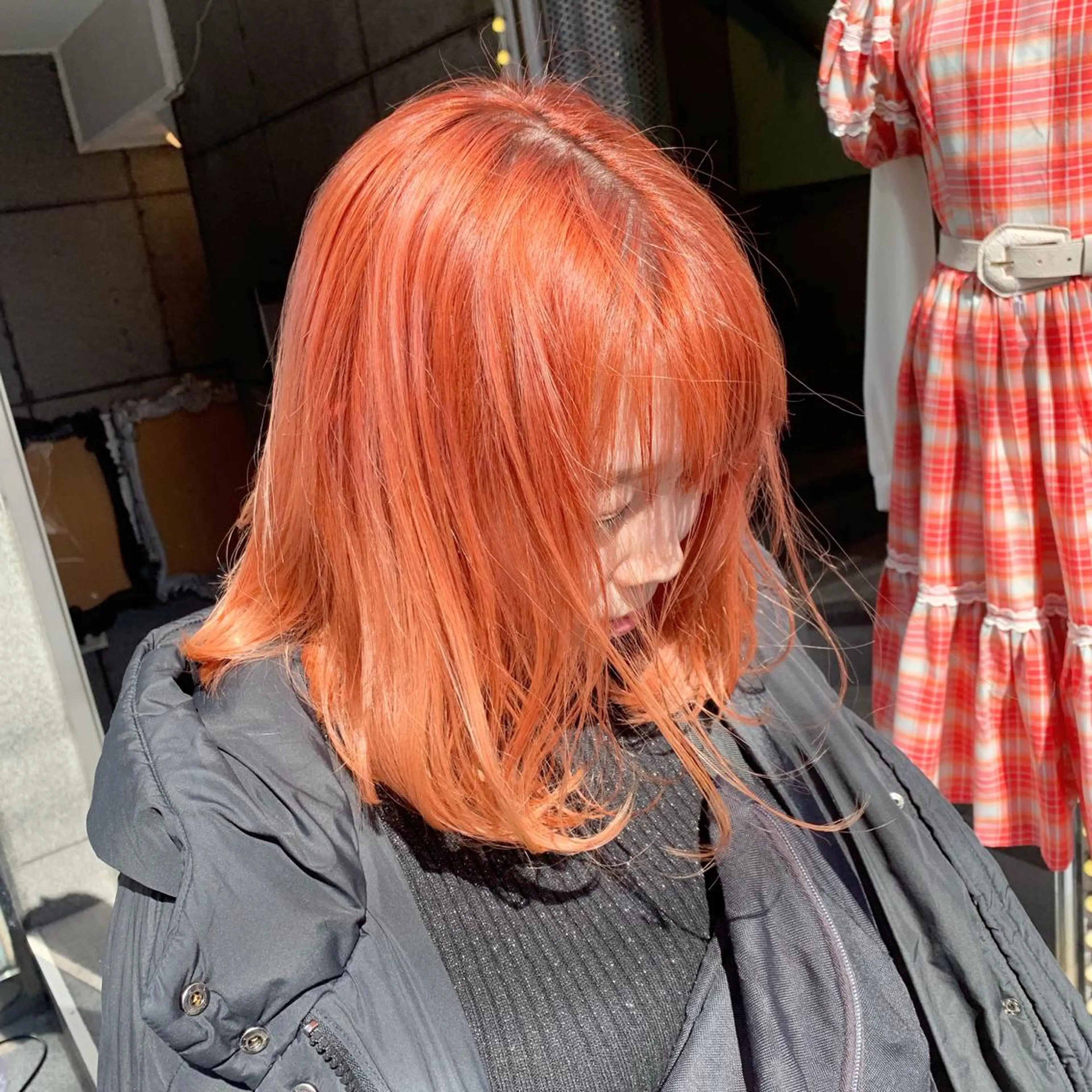 ミディアム カラー ピンクベージュ/新潟 万代/高橋桃葉🍑のヘアスタイル