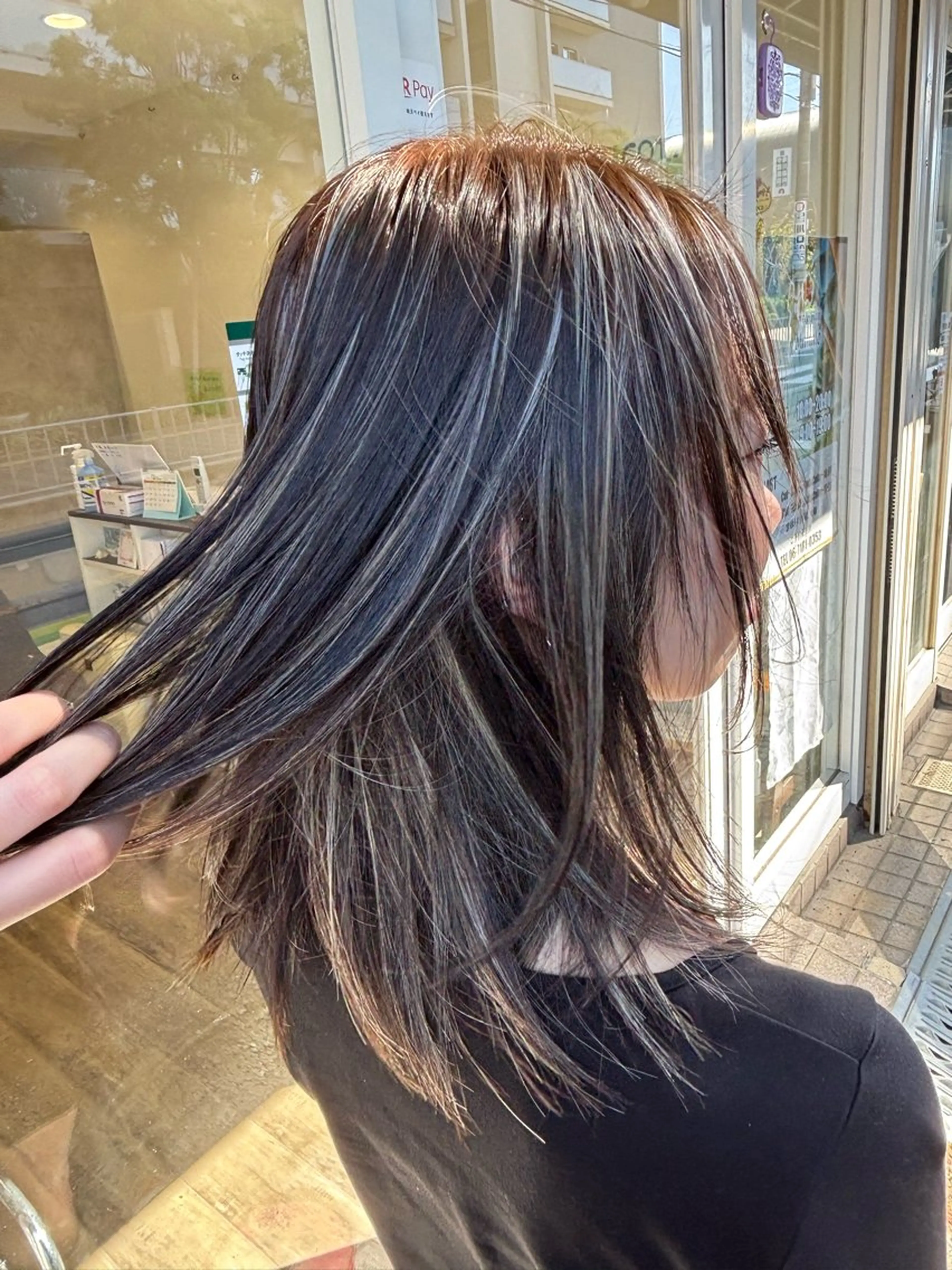 セミロング カラー ハイライトカラー ハイライト 稲田 早也圭🐬のヘアスタイル