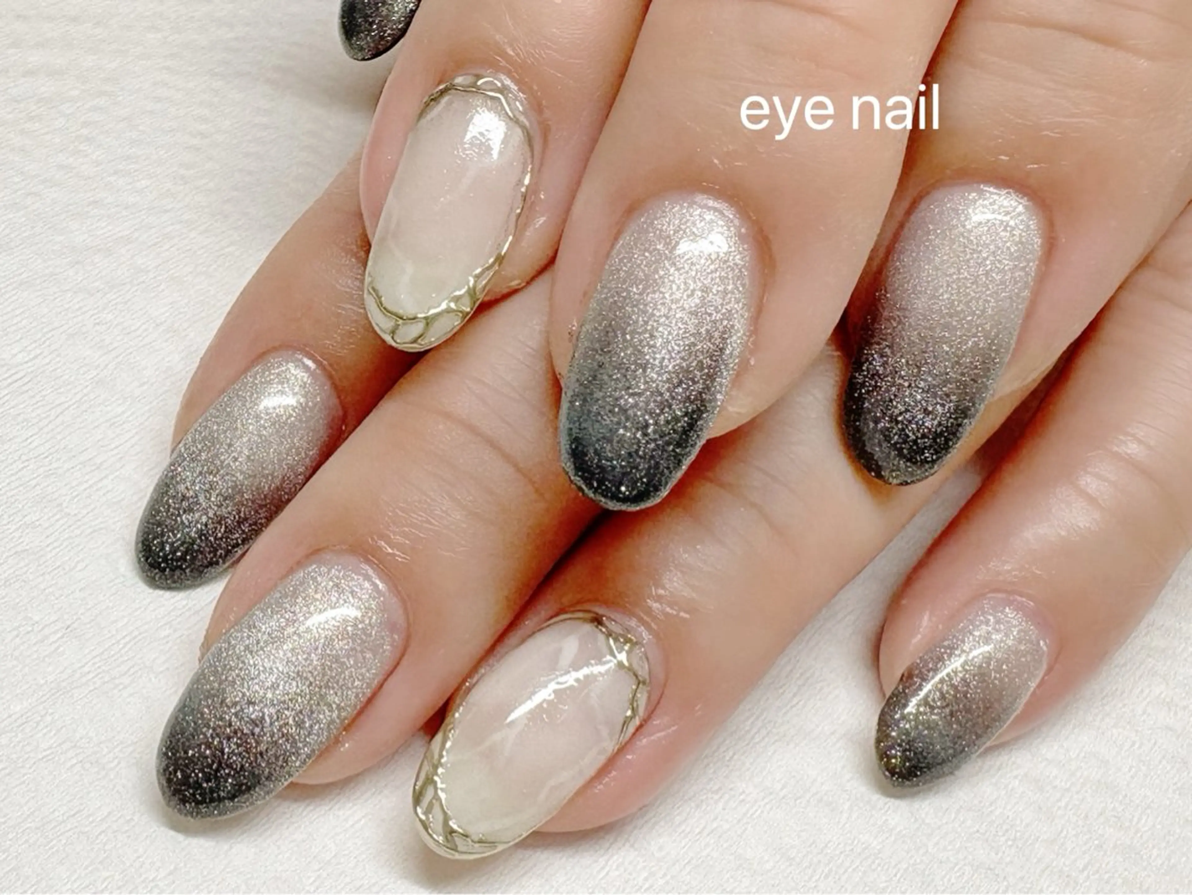 ネイル アートネイル マグネットネイル ミラーネイル 冬ネイル ハンドネイル Eye nailのネイルデザイン