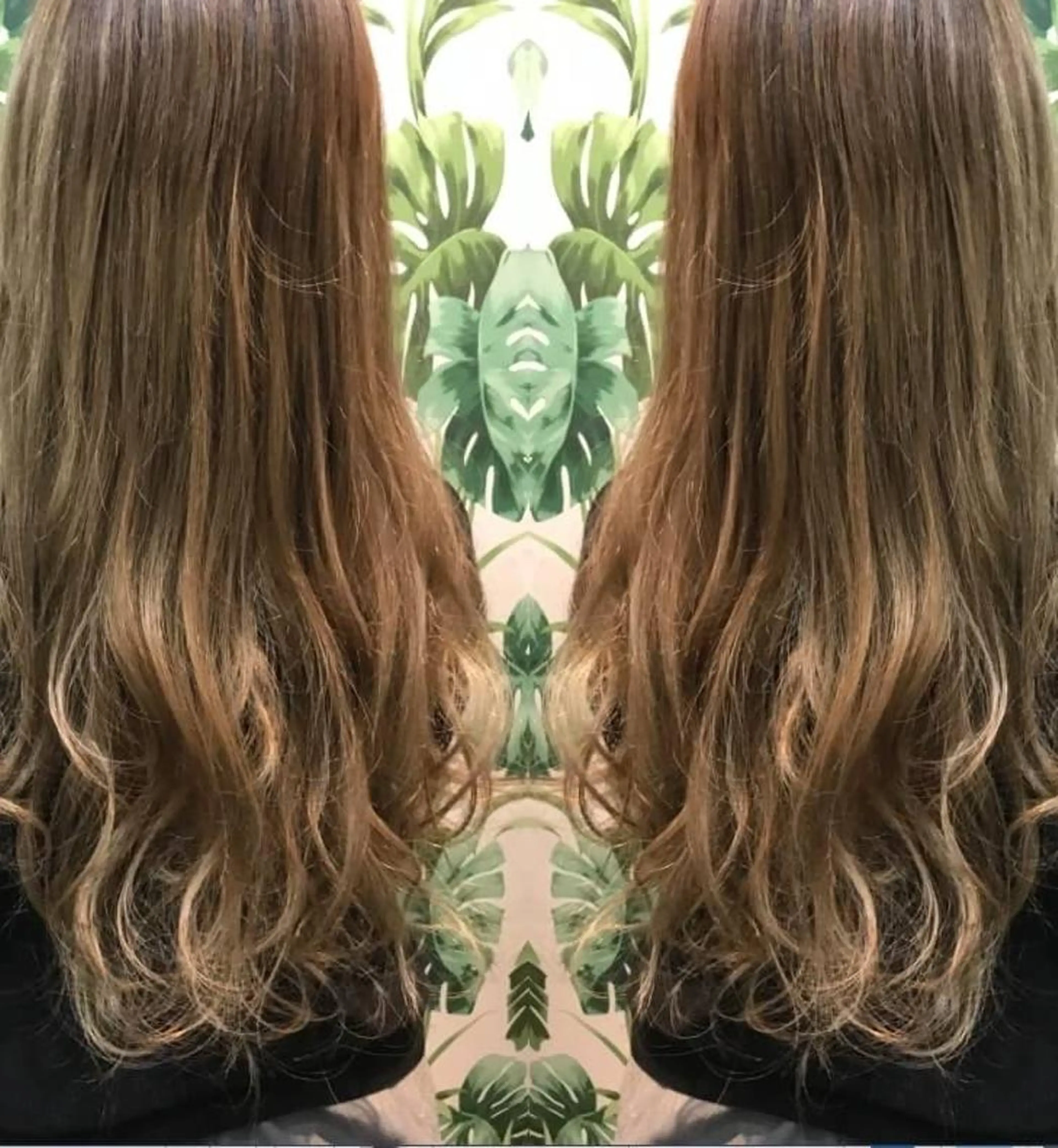 ロング カラー 大阪レミーエクステ チビ編み込みのヘアスタイル