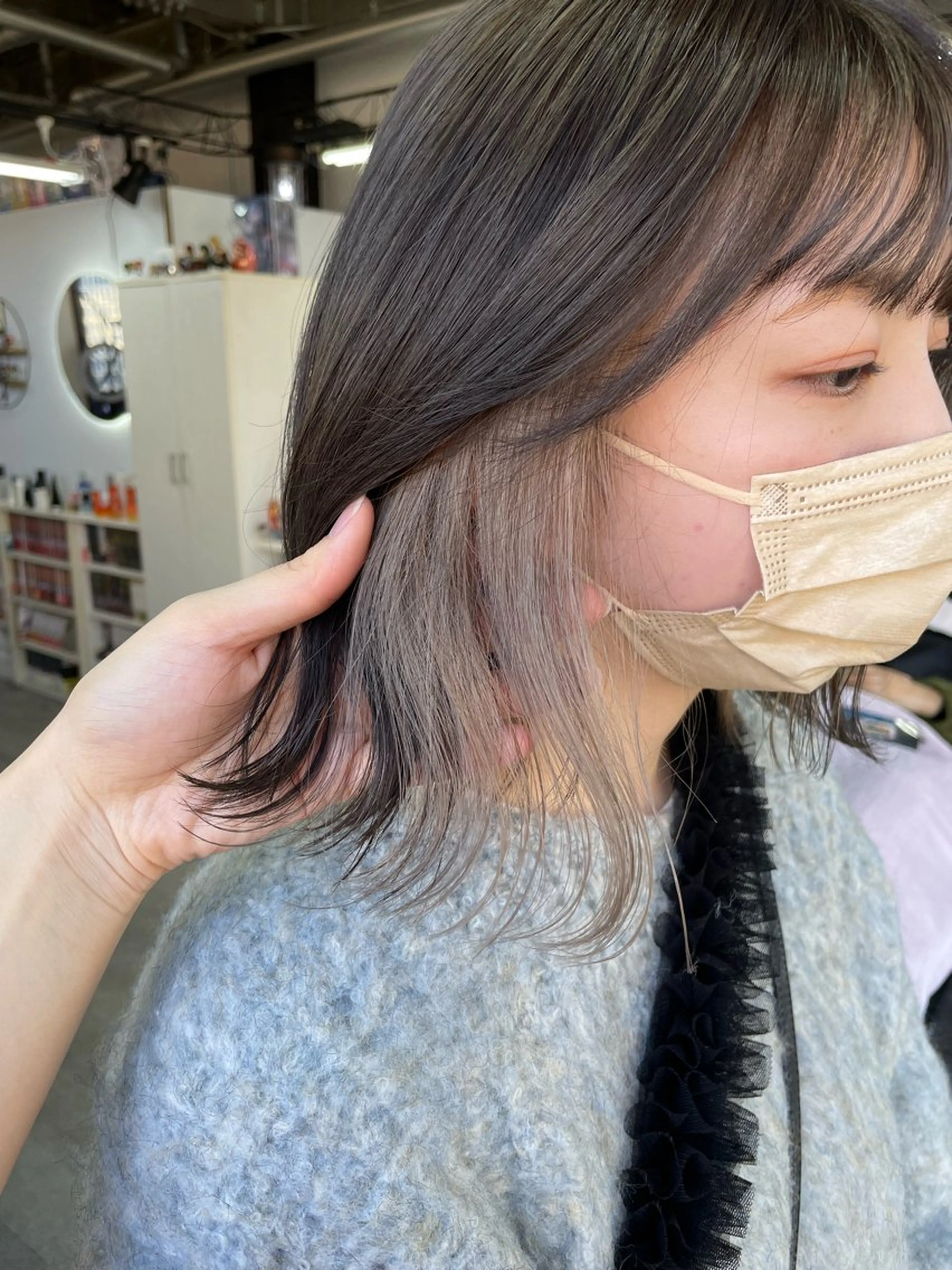 ショート カラー イヤリングカラー インナーカラー オノ アカネのヘアスタイル