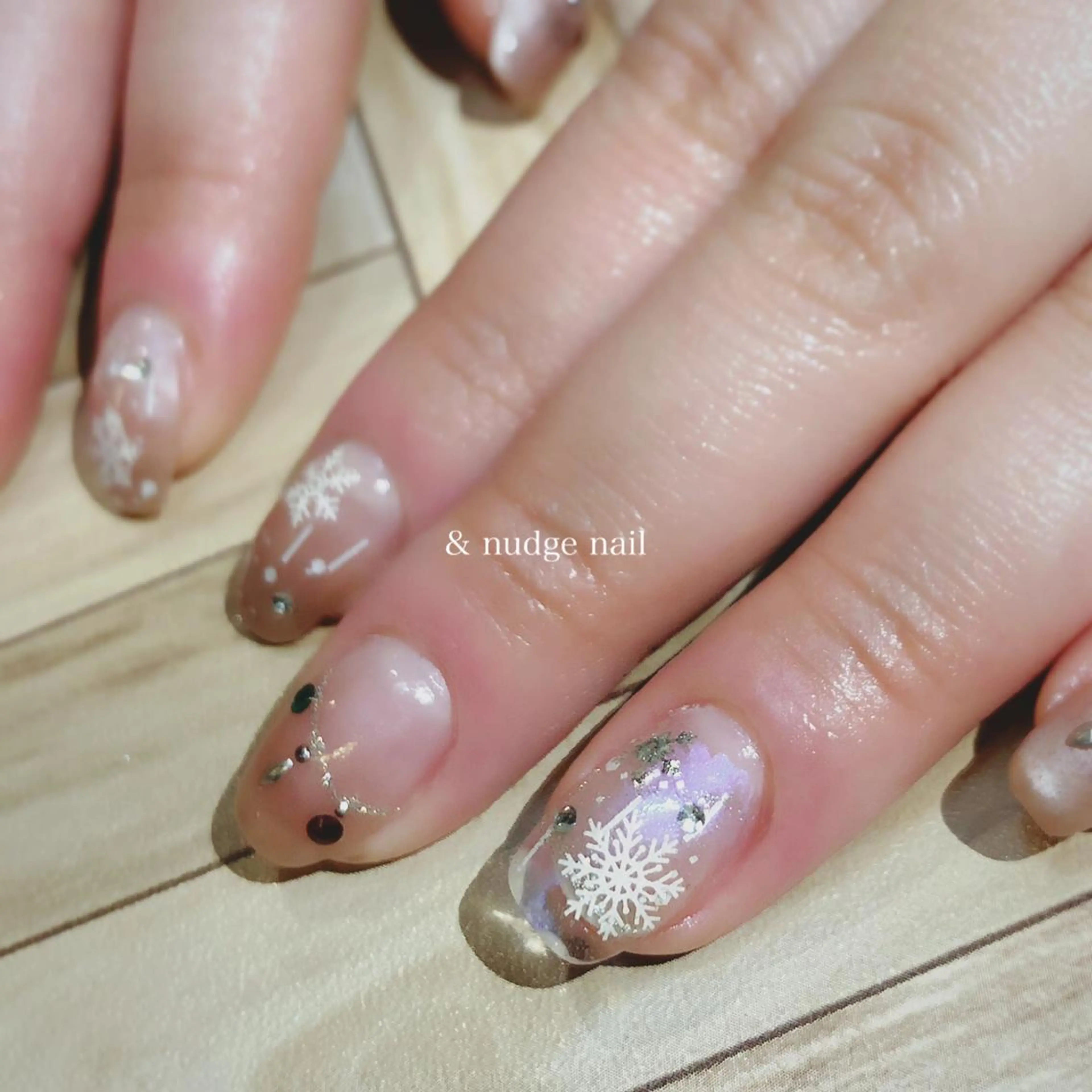 ネイル クリアネイル 長さ出し & nudge nail所属・&nudgenail 本多のネイルデザイン