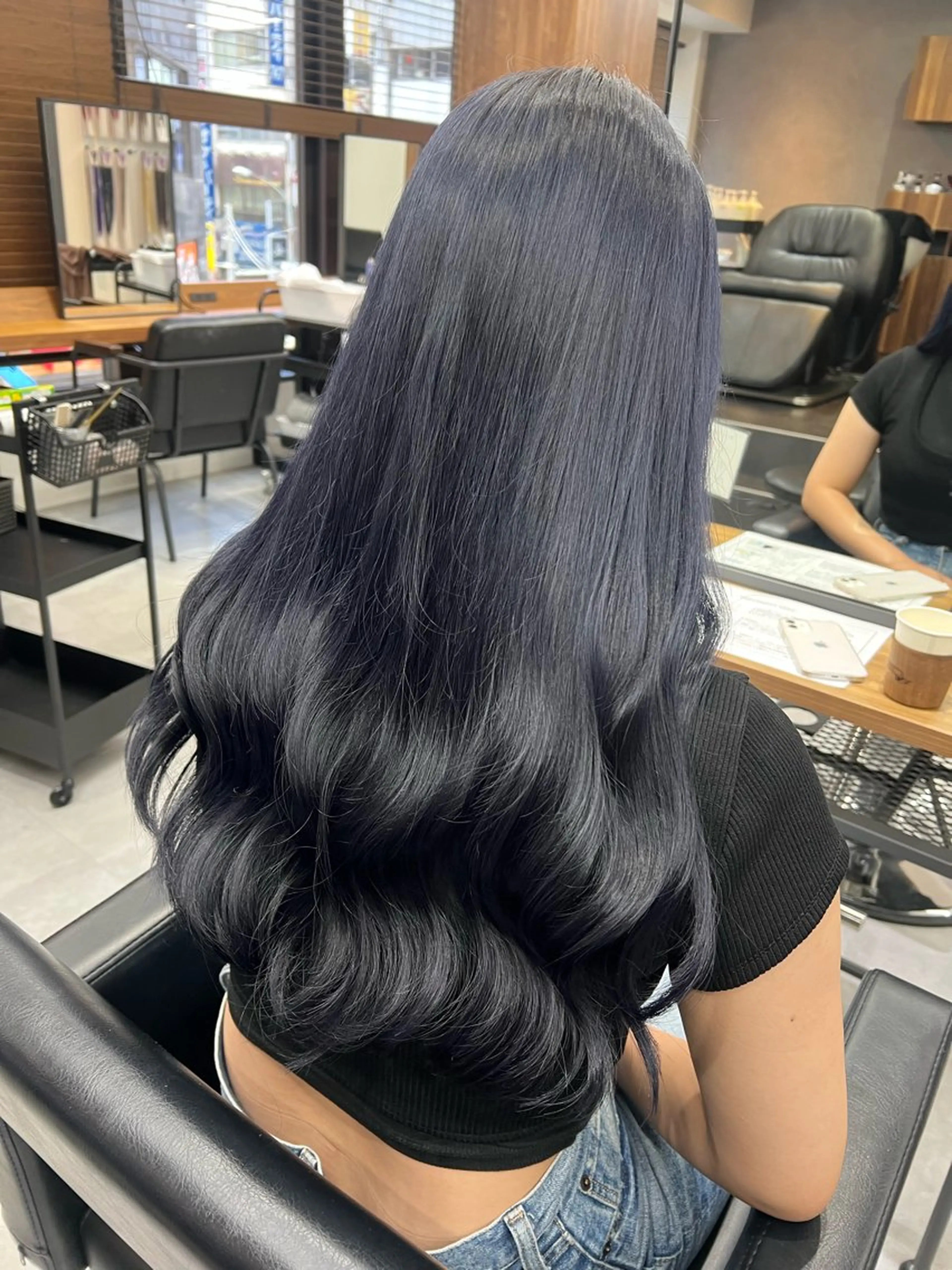 ロング カラー ブルーカラー ブルーバイオレット 透明感カラー バイオレットカラー ヨシンモリ いろあそび所属・八王子早朝🉐カット モデル募集🉐のヘアスタイル