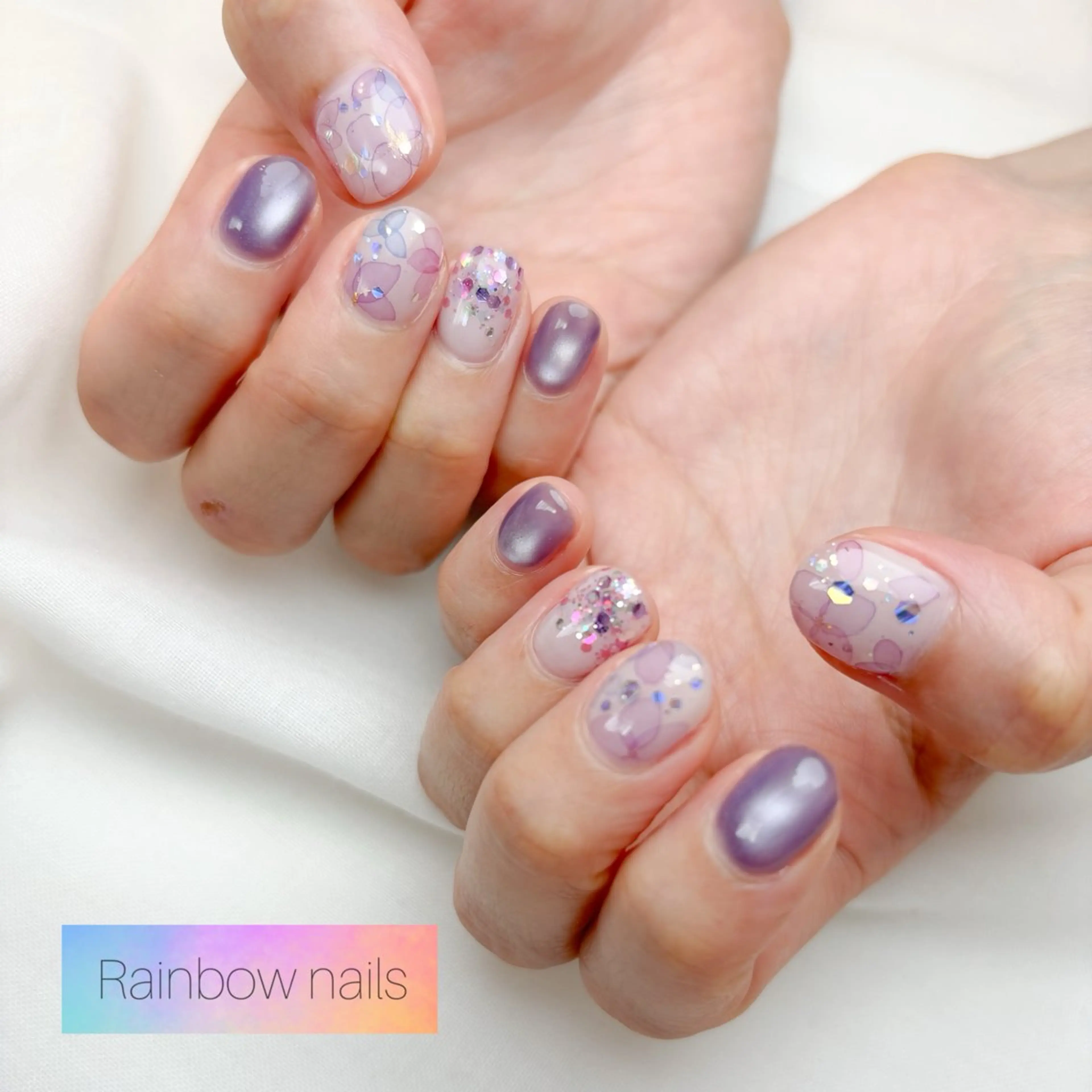 ネイル Rainbow nailsくろちゃんのネイルデザイン
