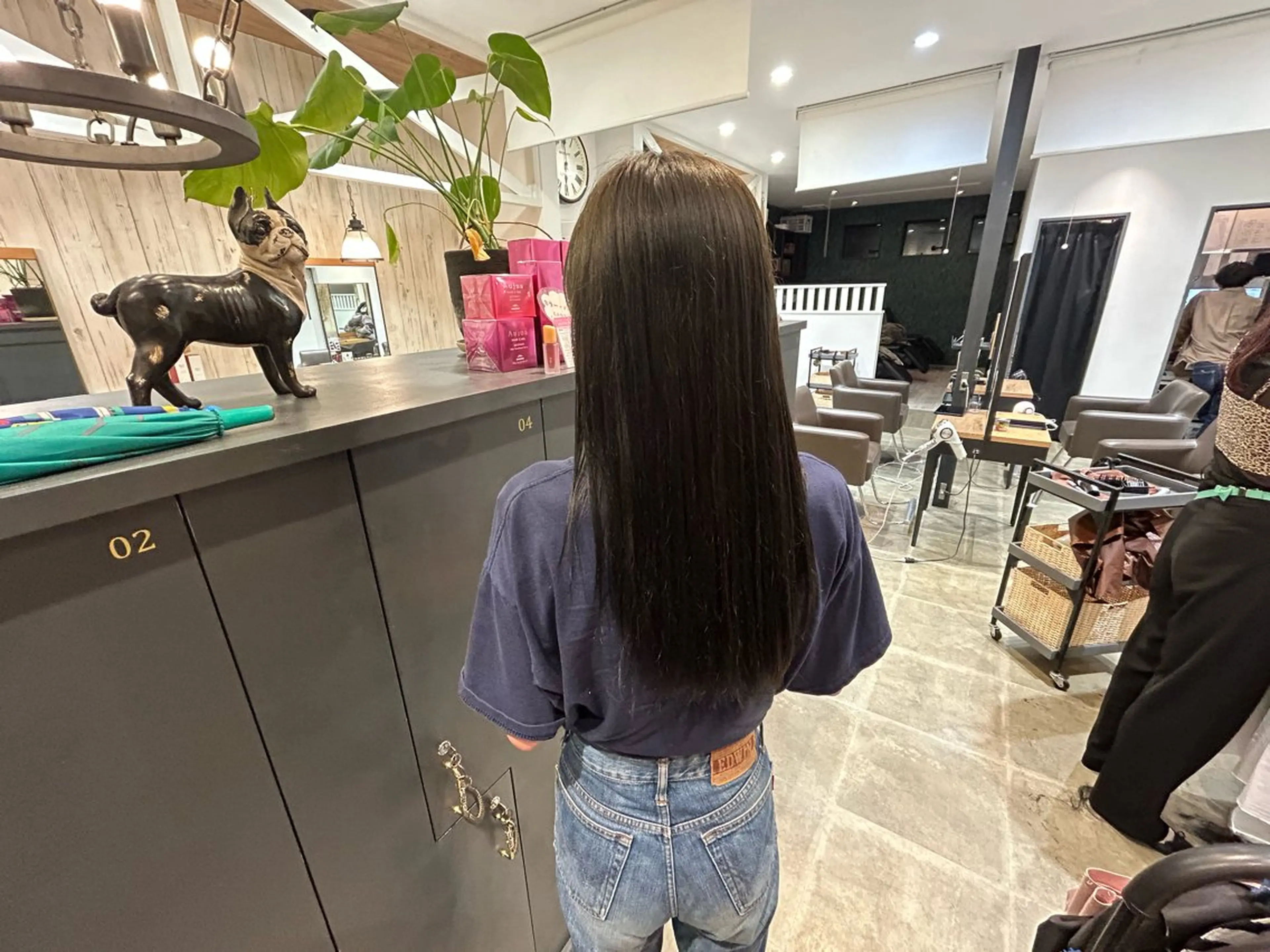 ロング カラー ブルーカラー ブルージュ カット ヘアカラー 大槻 ハルカのヘアスタイル