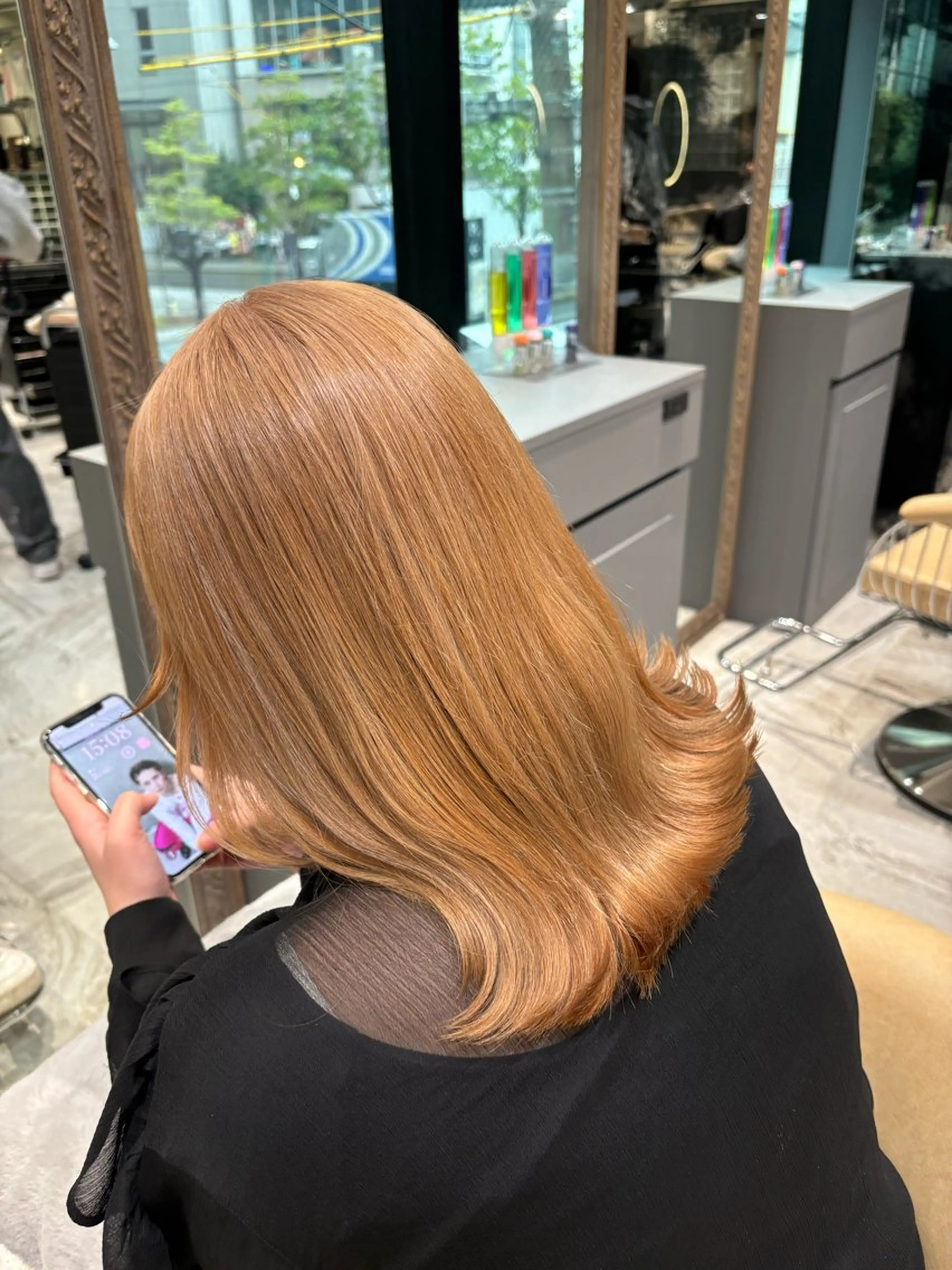 ミディアム 顔周り\エクステ\ 透明感カラー\まりんのヘアスタイル