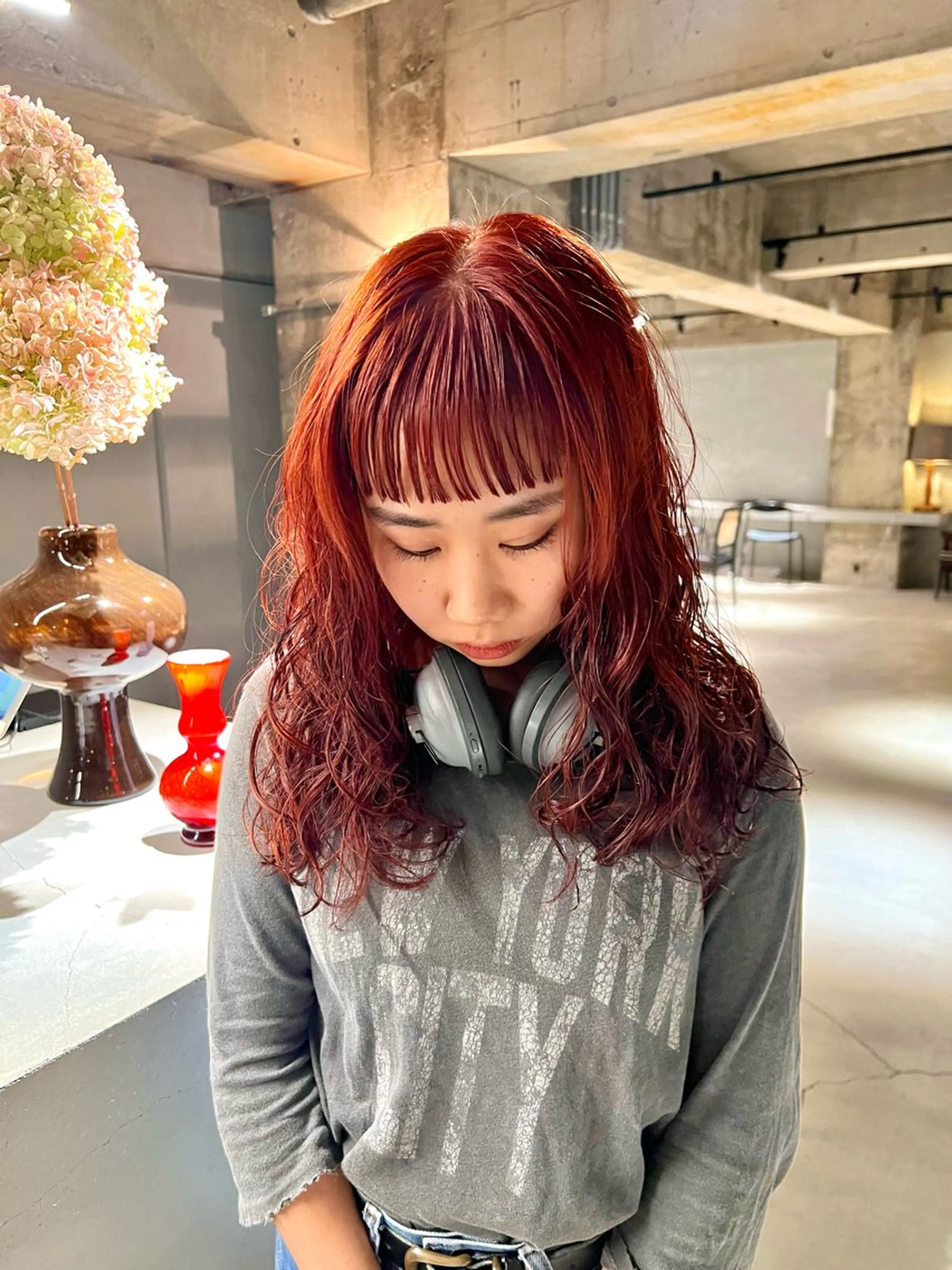 ロング カラー パーマ カット ヘアカラー トリートメント 宮川 日菜子のヘアスタイル