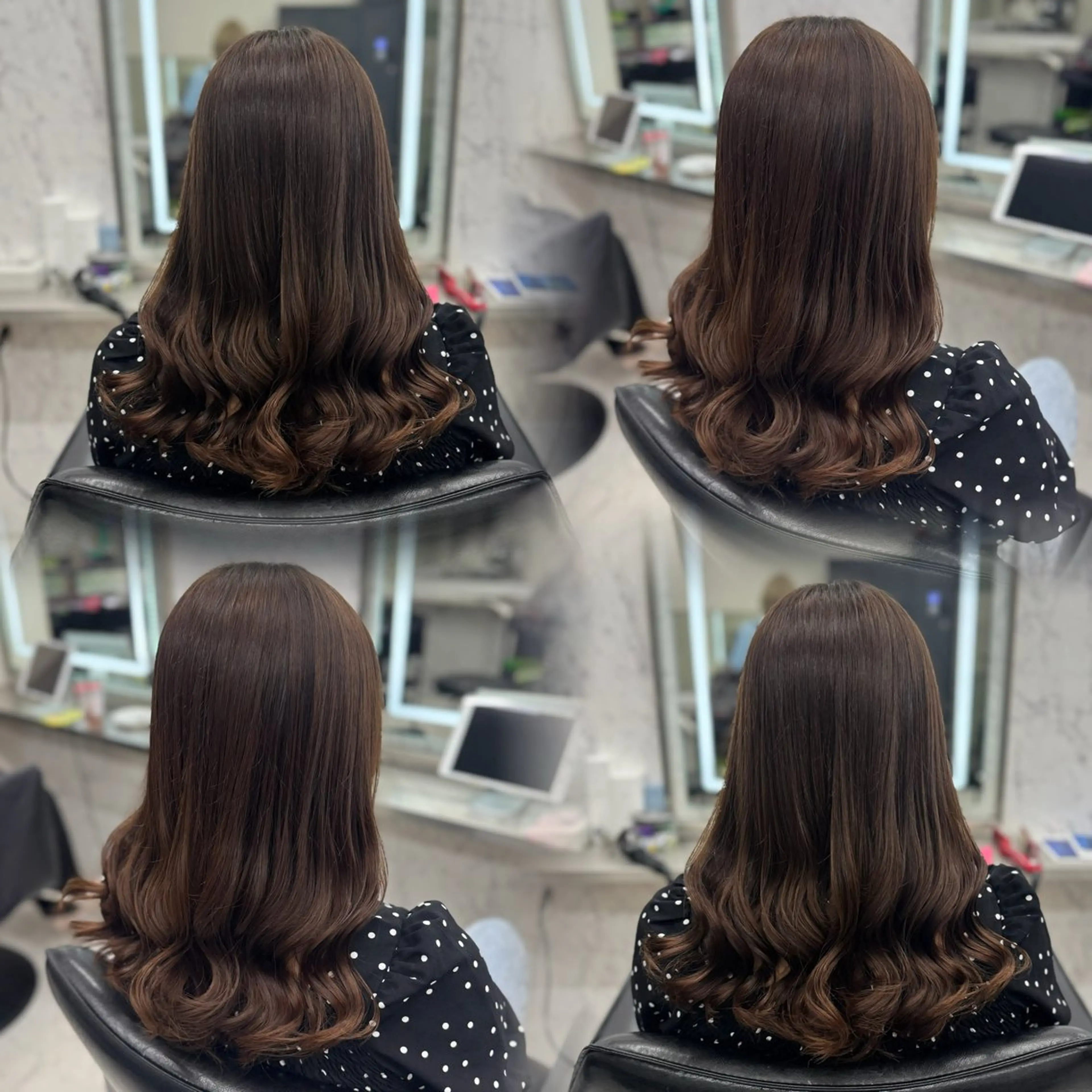 セミロング カラー ブラウンカラー ハイトーンカラー JPCY MIRIYAのヘアスタイル