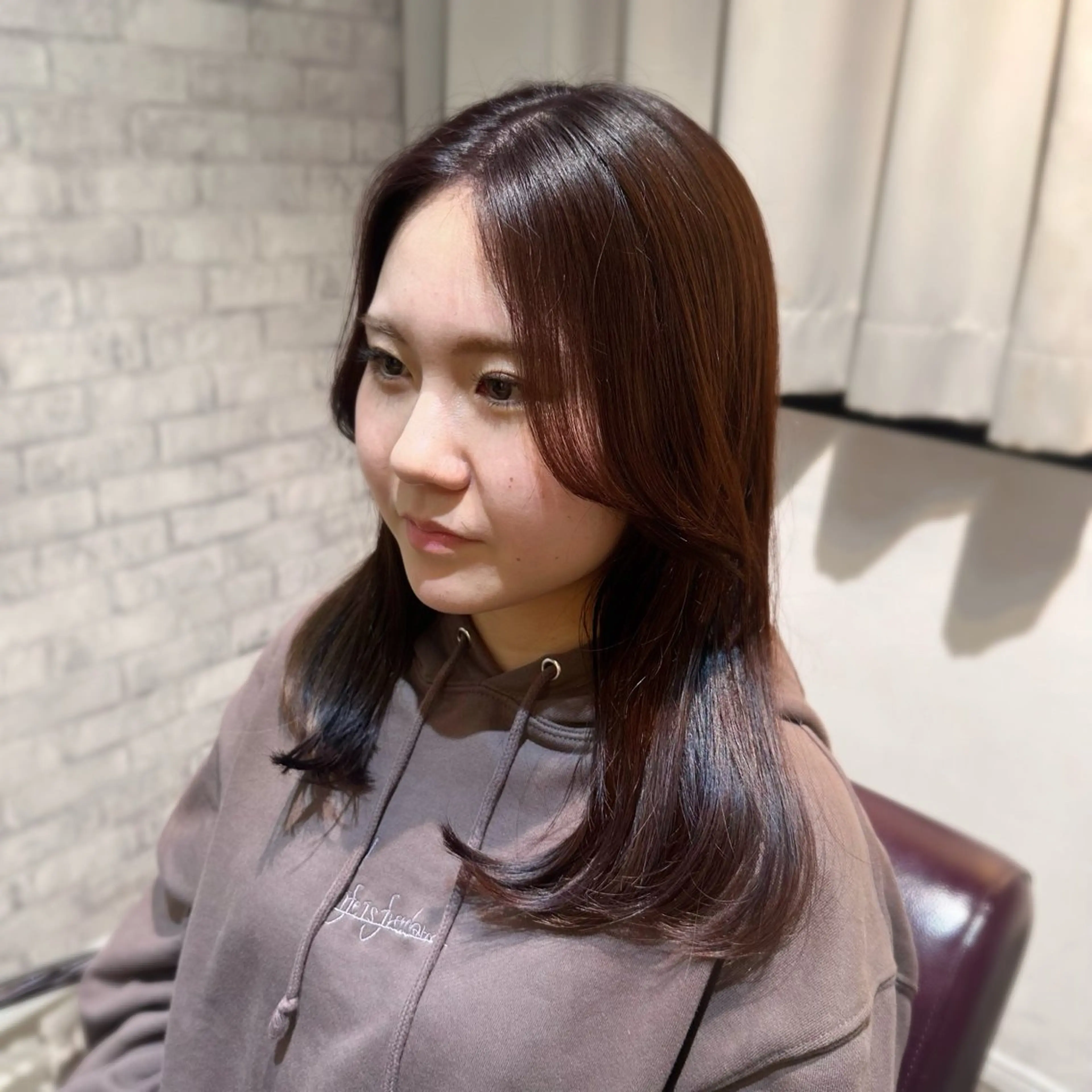 ミディアム 艶感カラー/レイヤー 💖心斎橋/Sakiのヘアスタイル