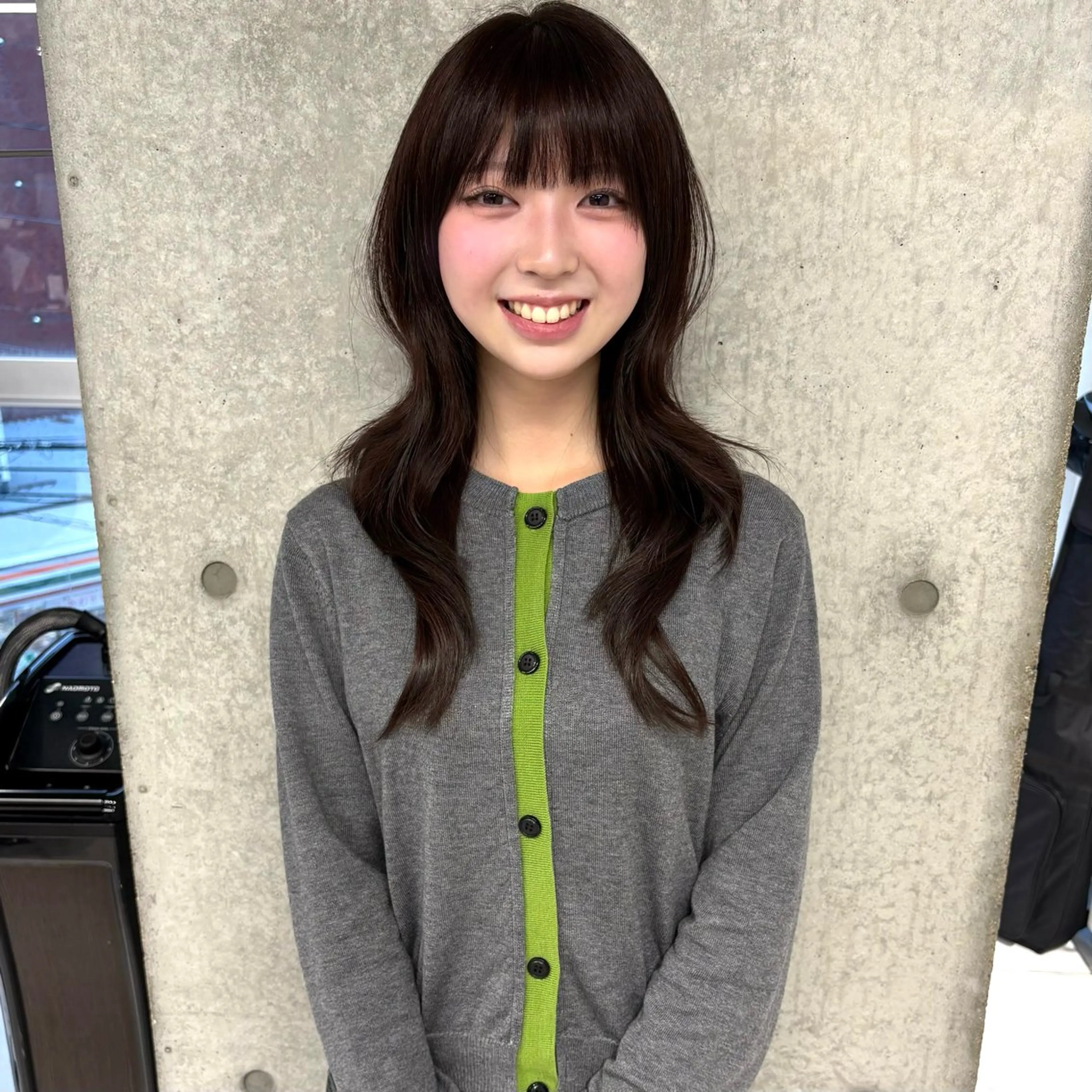 ミディアム カラー 顔周りカット ハッシュカット カット ヘアカラー riko/レイヤー/ 艶カラー/ヘアセットのヘアスタイル