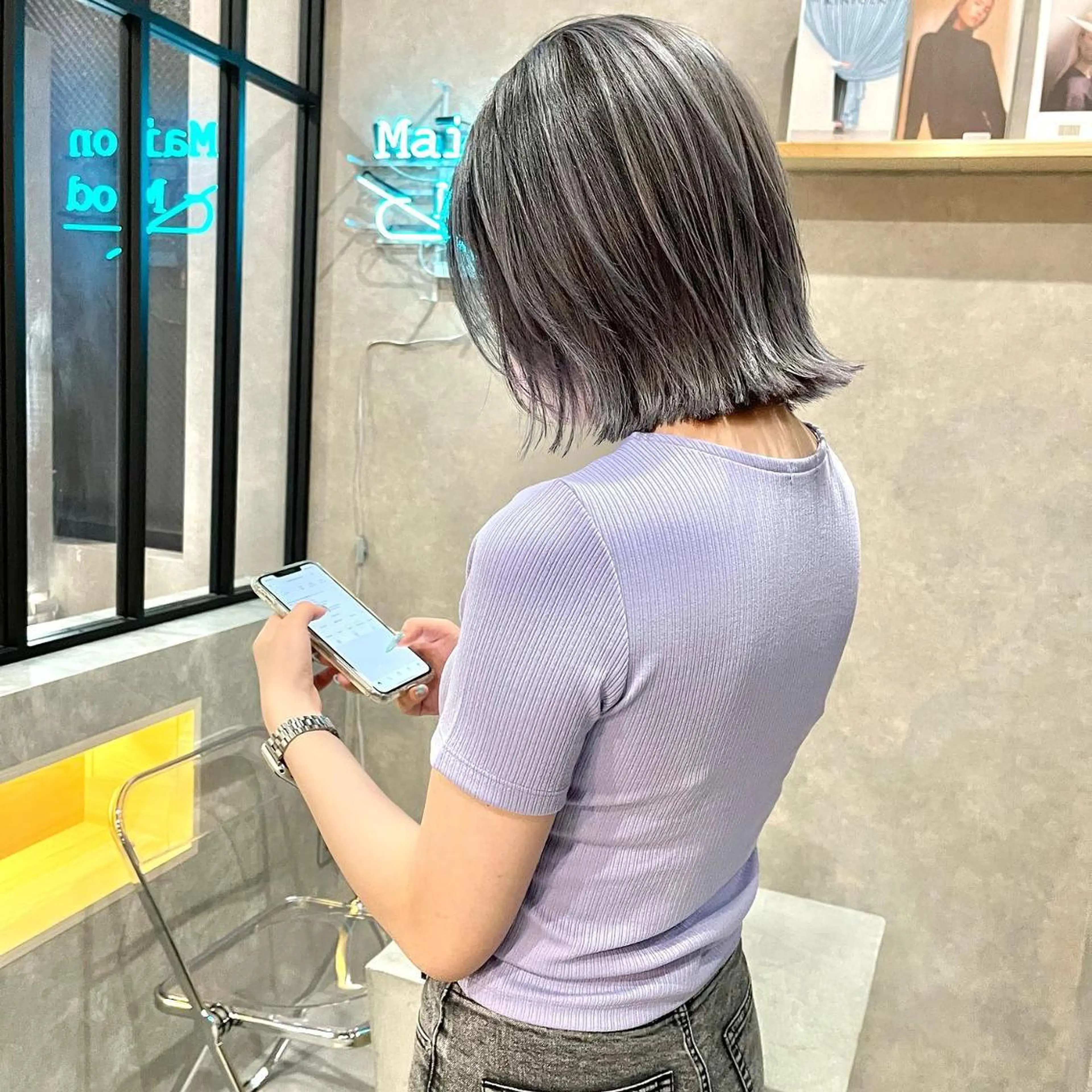 ショート ハイライト 髪質改善 河原 亮のヘアスタイル