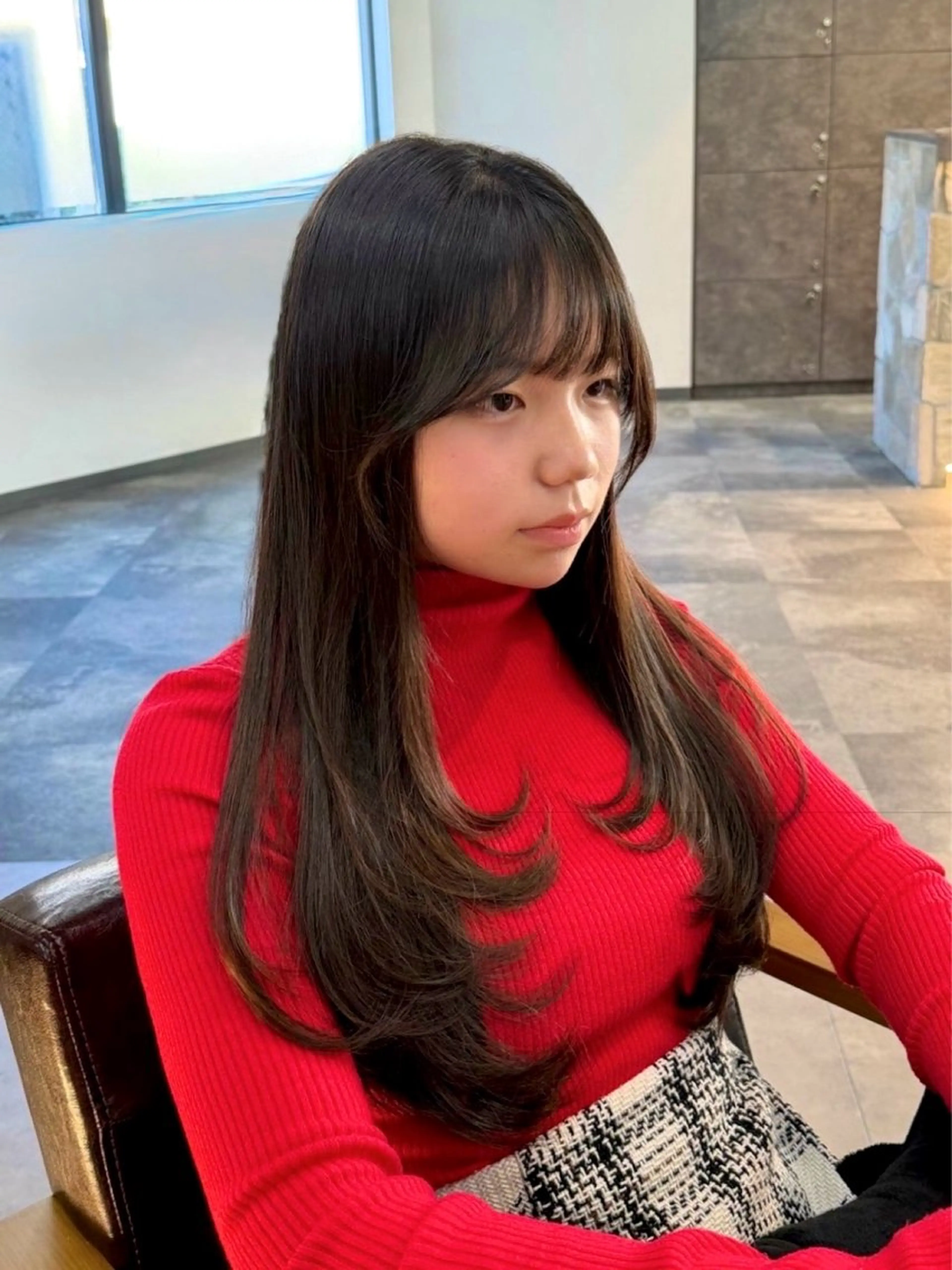 ロング 韓国風ヘア レイヤーカット ロング カット トリートメント 髪質改善/レイヤー/ 🐣kokoro🌸のヘアスタイル