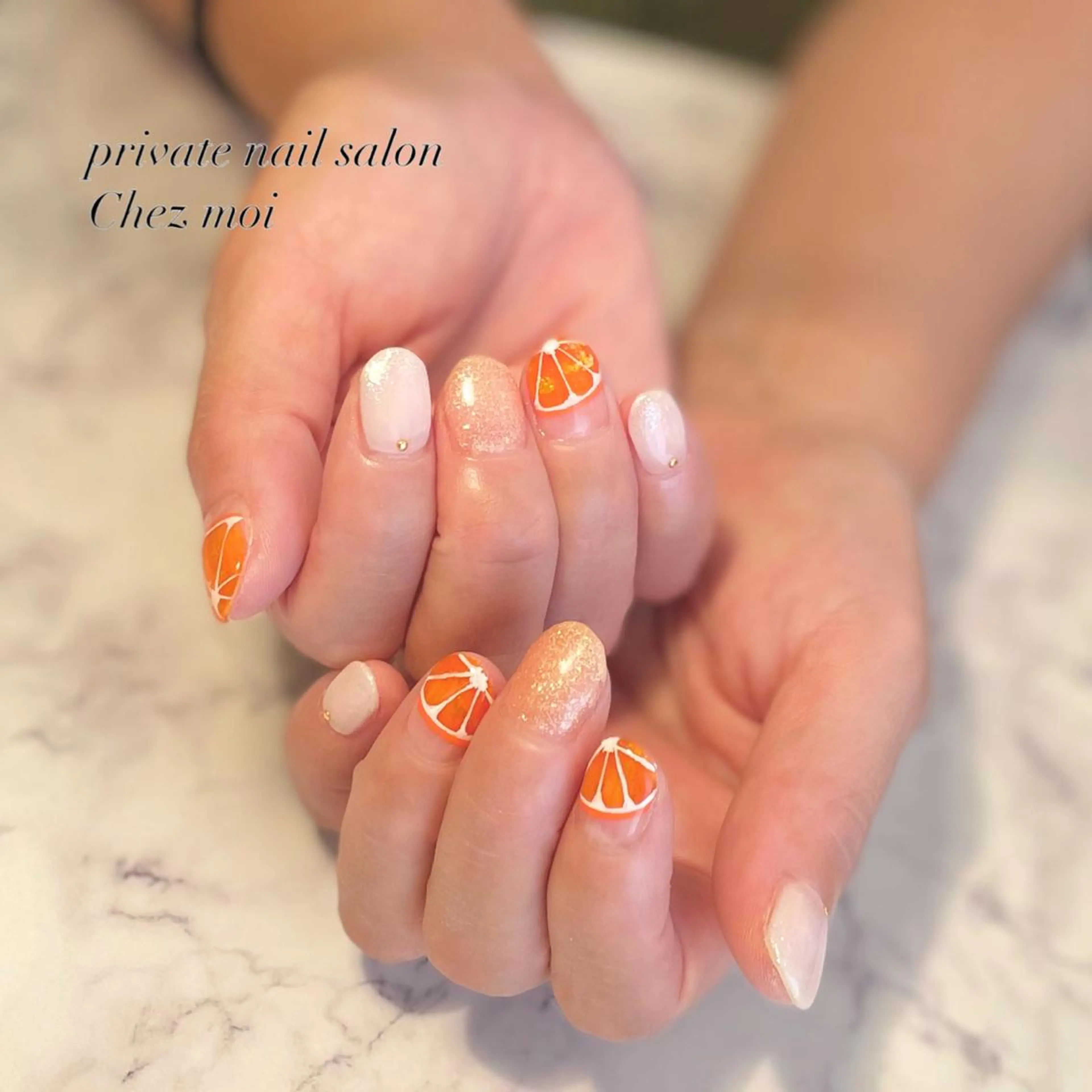 ネイル オレンジ KOMINE TOMOKOのネイルデザイン