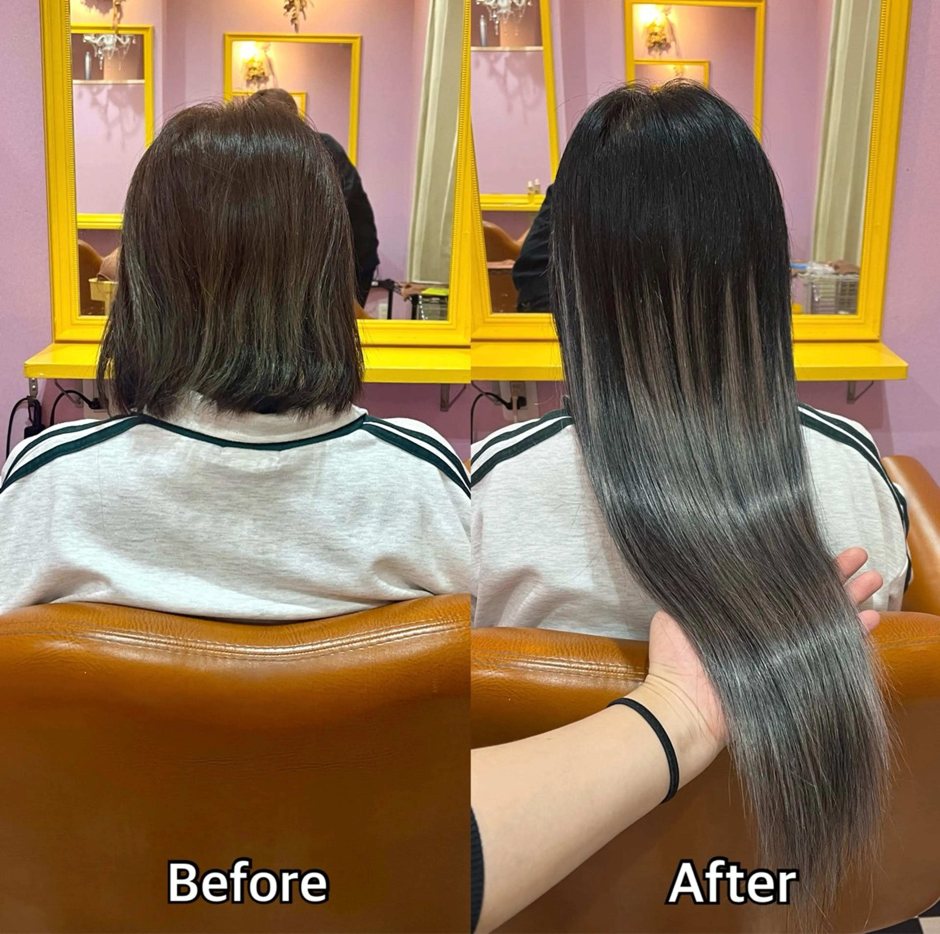 ロング シール＋ちび編み込み エクステ梅田🐨のヘアスタイル