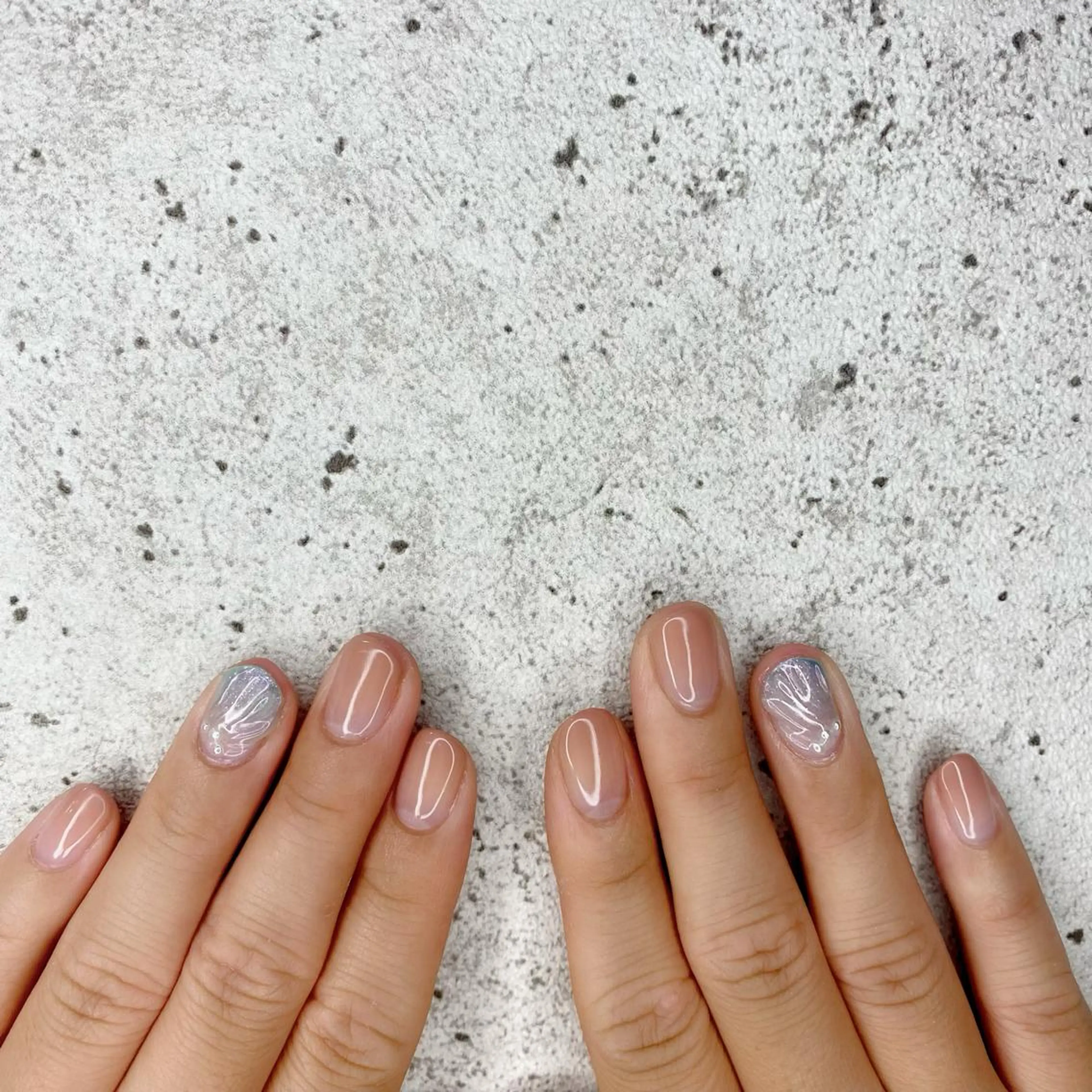 ミディアム カラー パーマ ヘアアレンジ メンズ キッズ ネイル マツエク・マツパ ベージュカラー グラデーションカラー オーロラネイル グラデーション ハンドネイル Salon Ｋのネイルデザイン