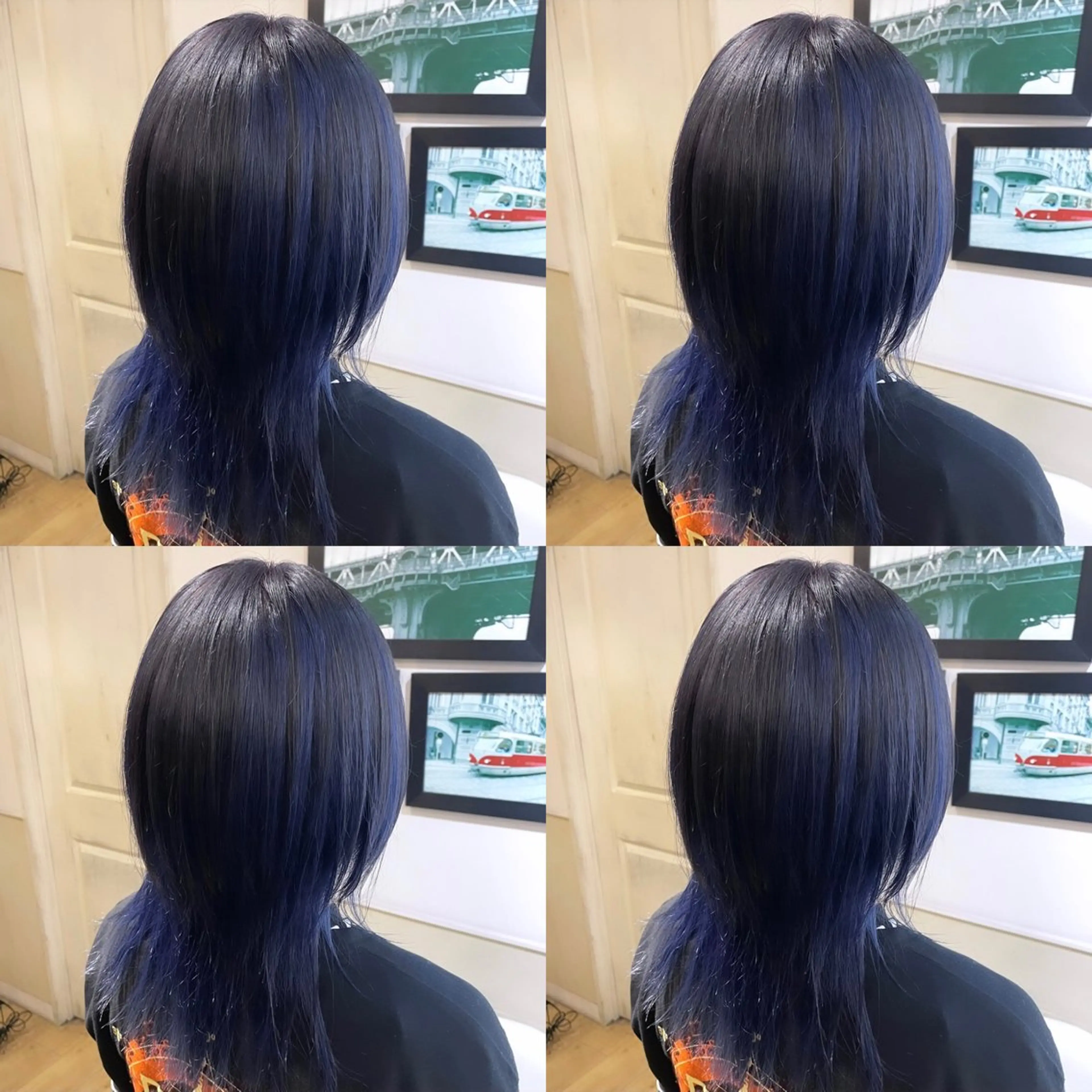 ミディアム カラー 黒髪 ネイビーカラー 🌟トップデザイナー 高橋🌟のヘアスタイル