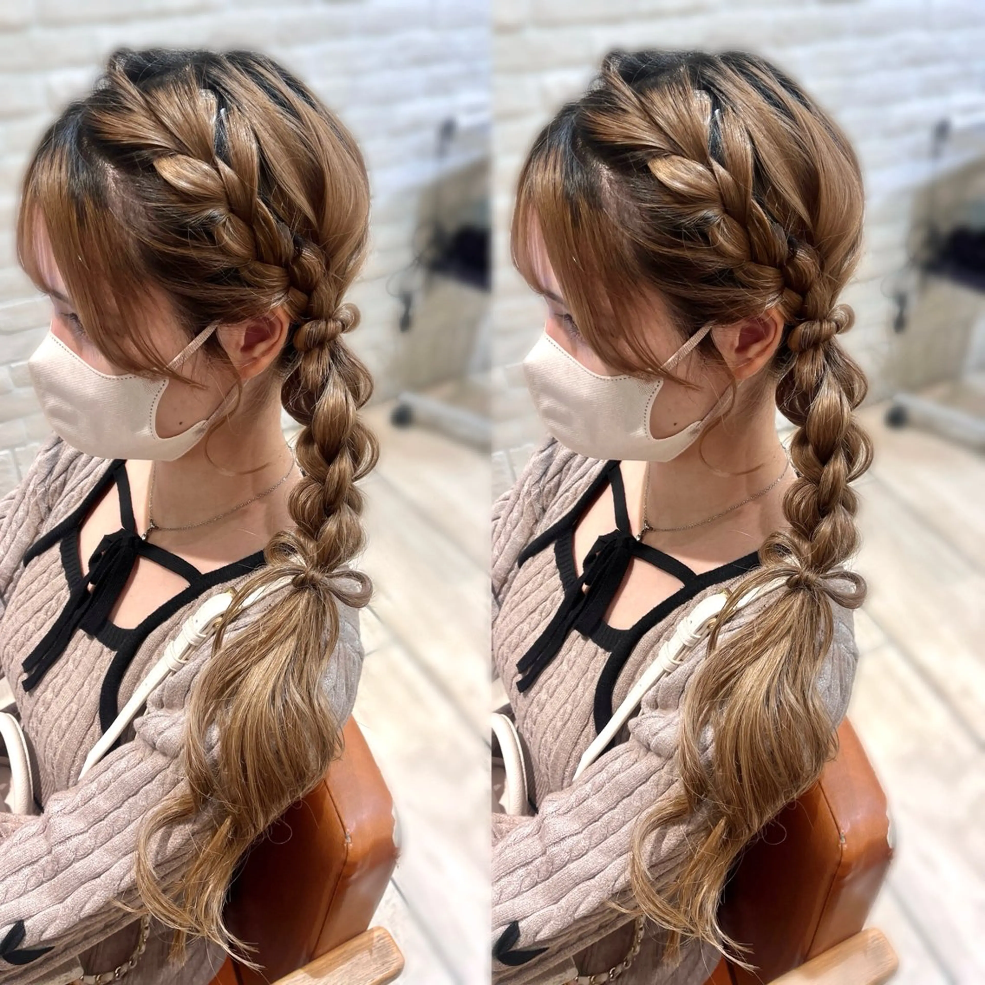 ヘアアレンジ ヘアセット 韓国レイヤー 暖色カラー/さくらのヘアスタイル