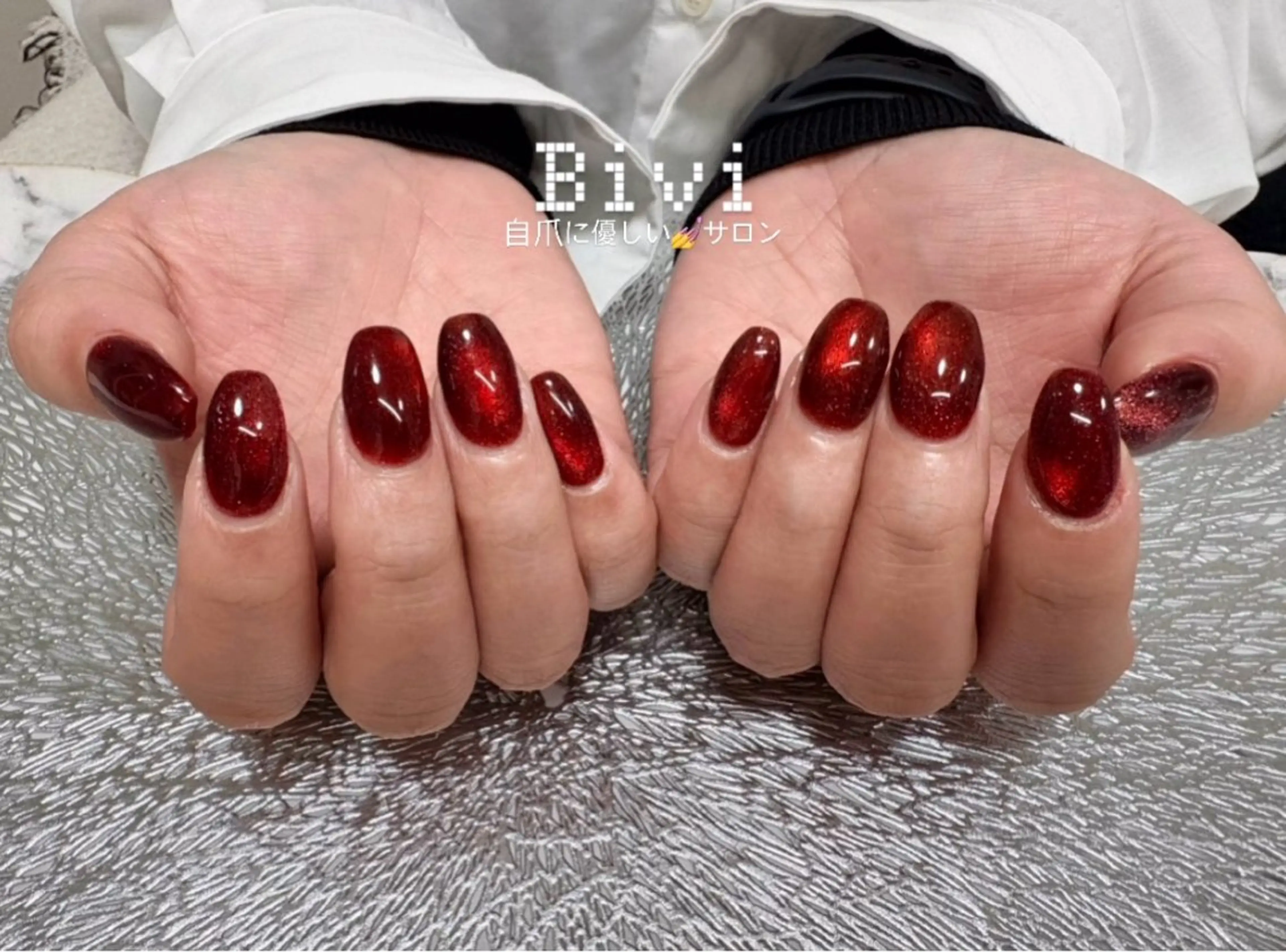 ネイル アートネイル ラメ(グリッター) 持ち込み バレンタイン 冬ネイル ハンドネイル ハンドケア ♡Bivi♡自爪に 優しいネイルサロンのネイルデザイン