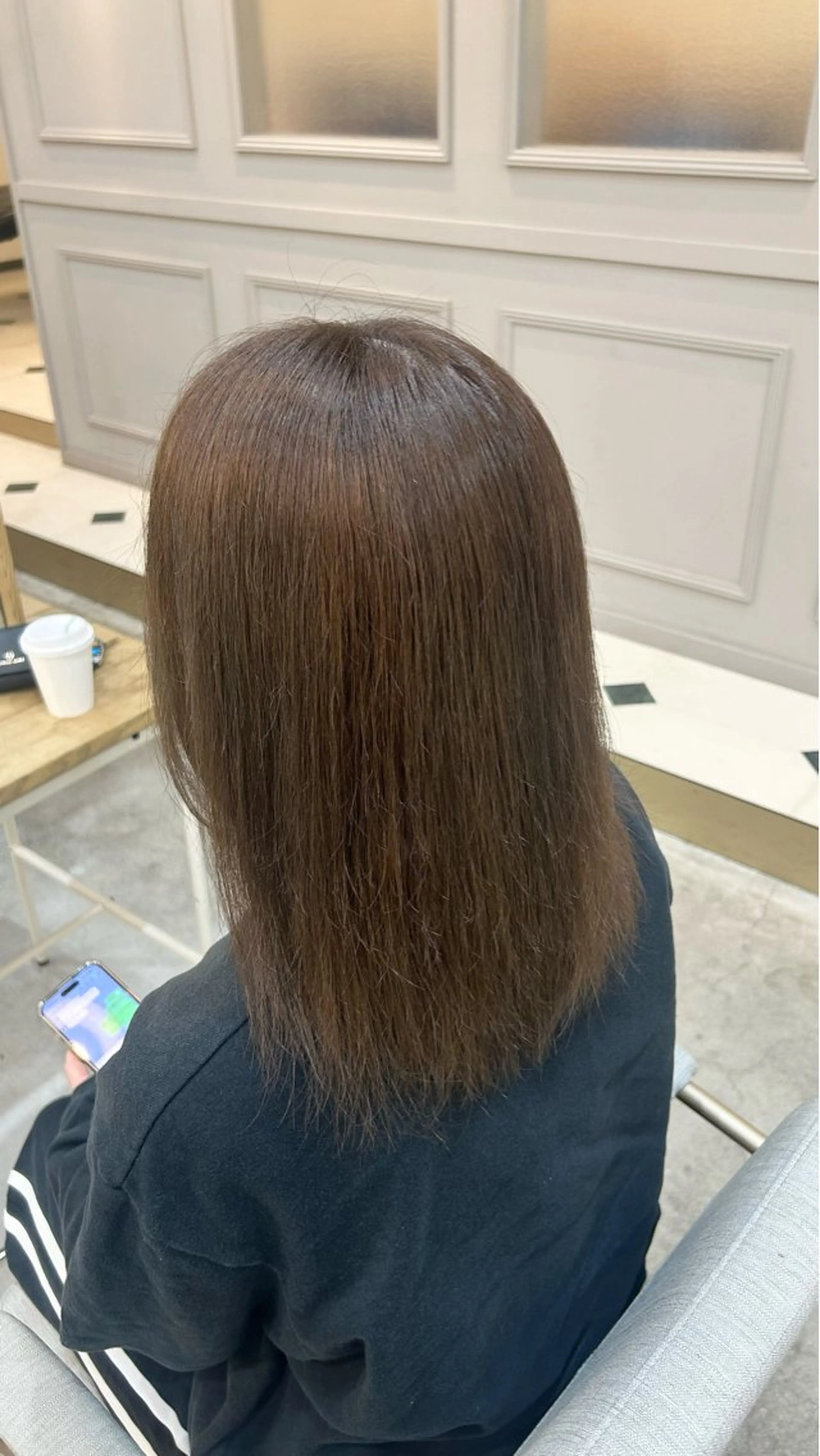 ミディアム カラー ブラウンカラー オリーブブラウン カット ヘアカラー 中村 仁美のヘアスタイル