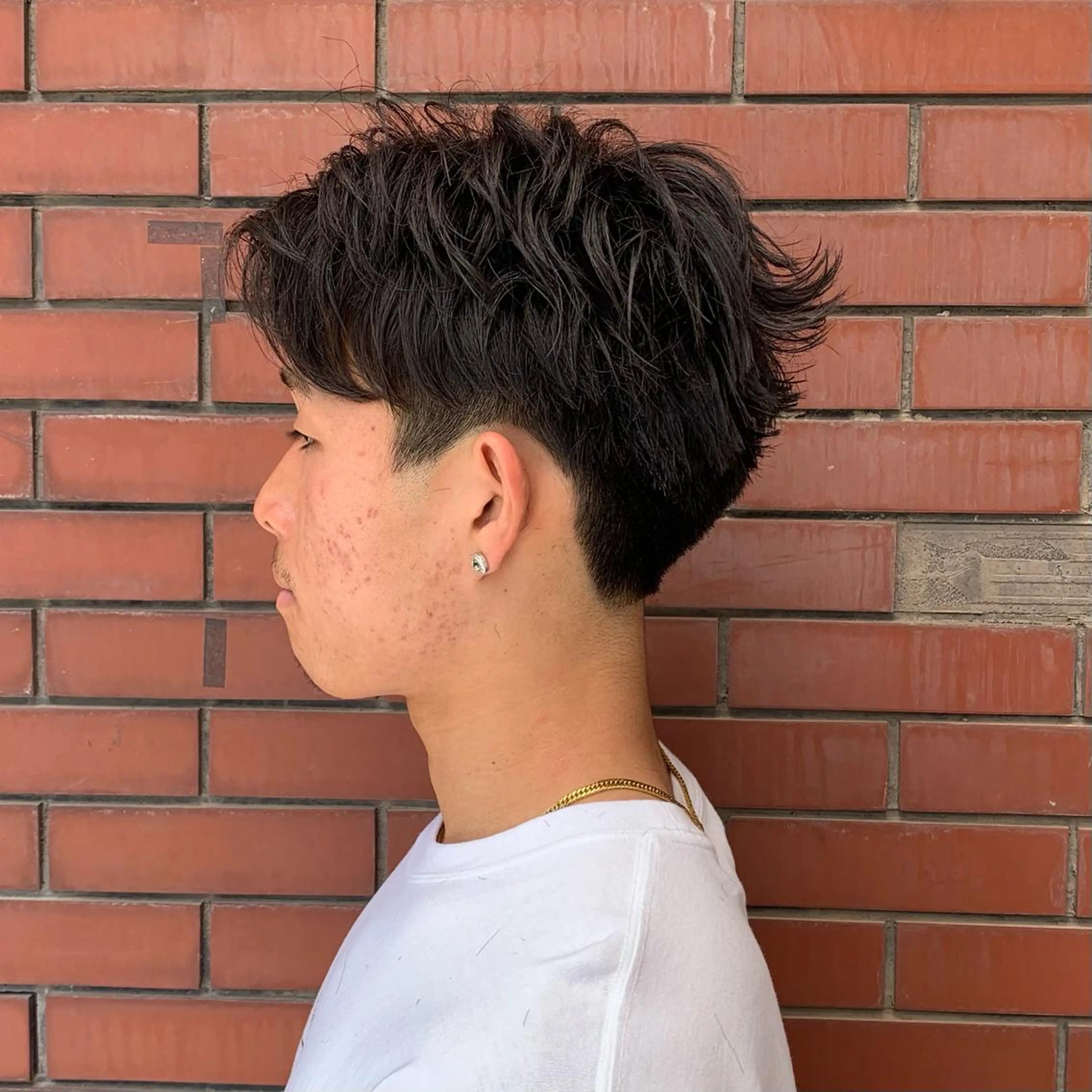 パーマ メンズ センターパート 柏メンズカットパーマ NO.1タイチのヘアスタイル