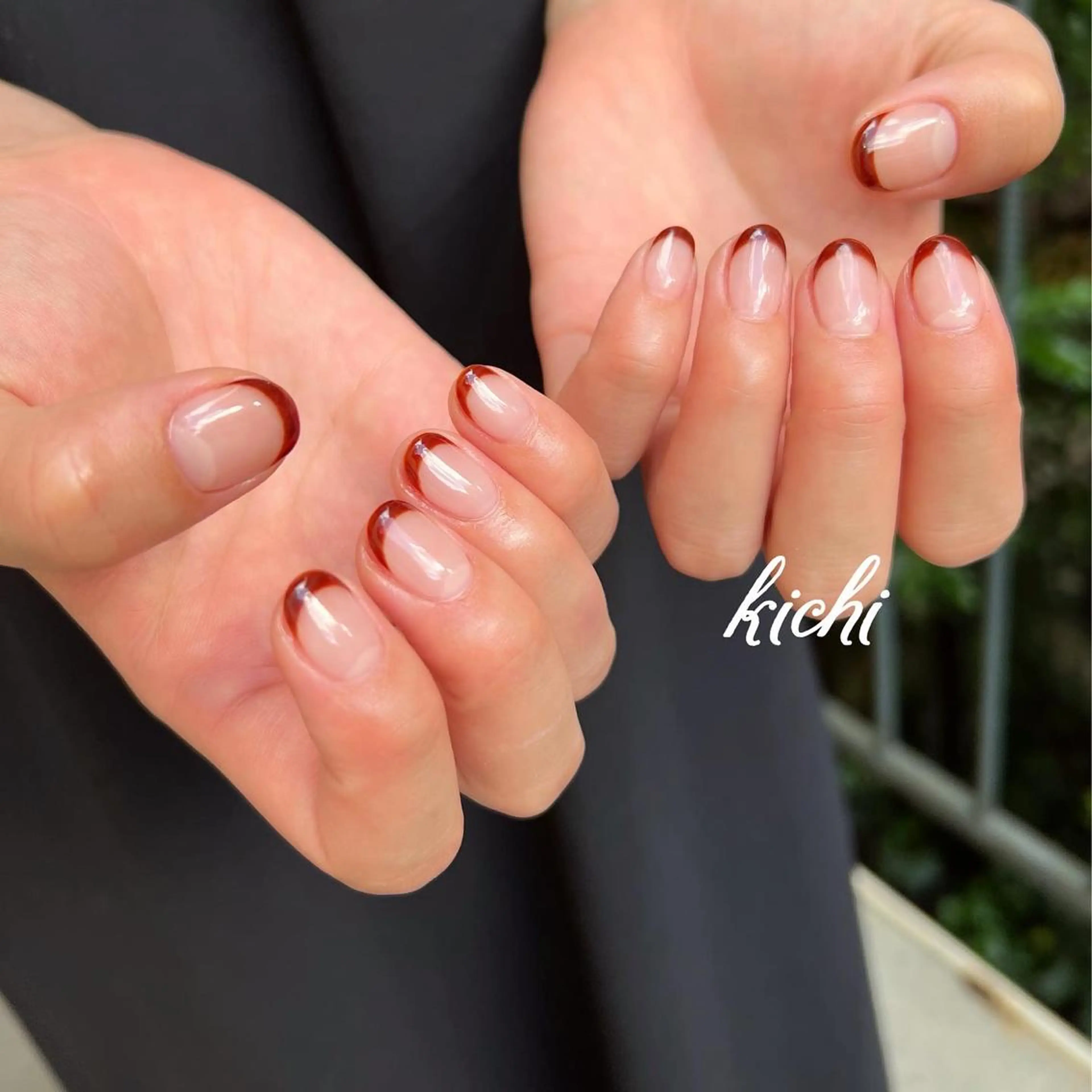 ネイル フレンチネイル ジェルネイル 持ち込み ニュアンスネイル パラジェル ハンドネイル フットネイル kichi･:* みじゅのネイルデザイン