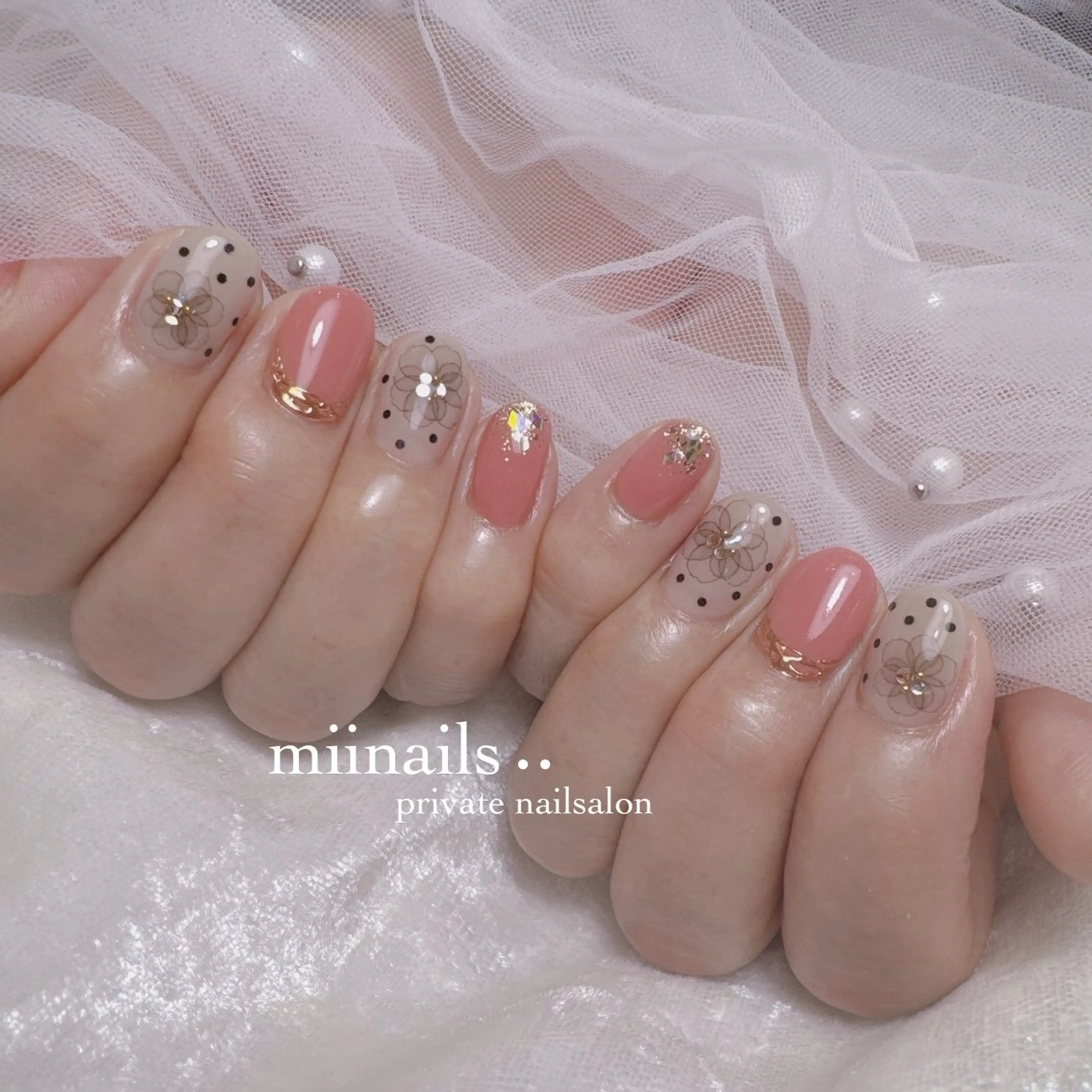 ネイル 韓国ネイル マグネットネイル ワンホンネイル ハンドネイル nailsalon miinailsのネイルデザイン