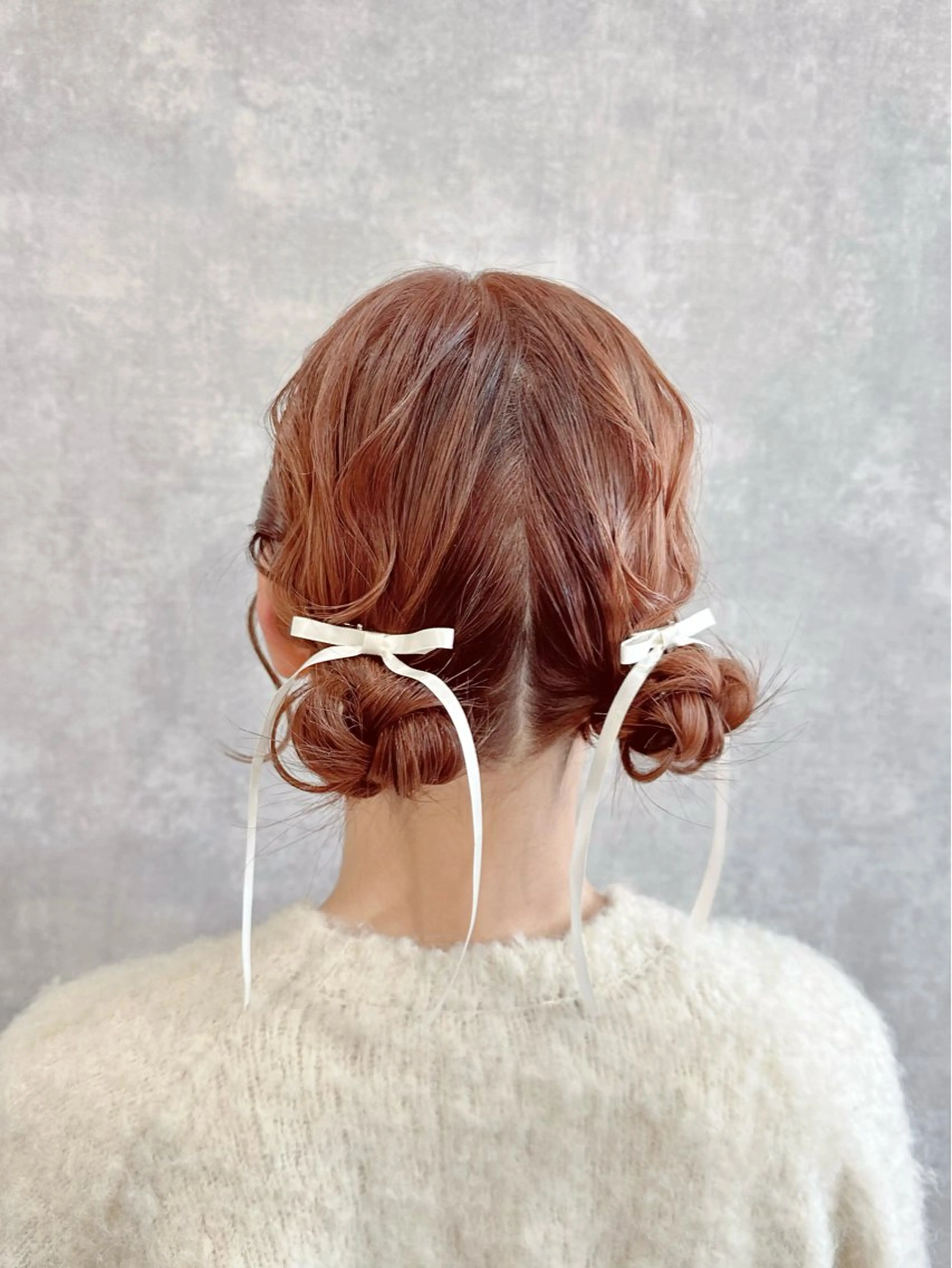 ミディアム ヘアアレンジ お団子ヘア ヘアセット Rangali nanamiのヘアスタイル