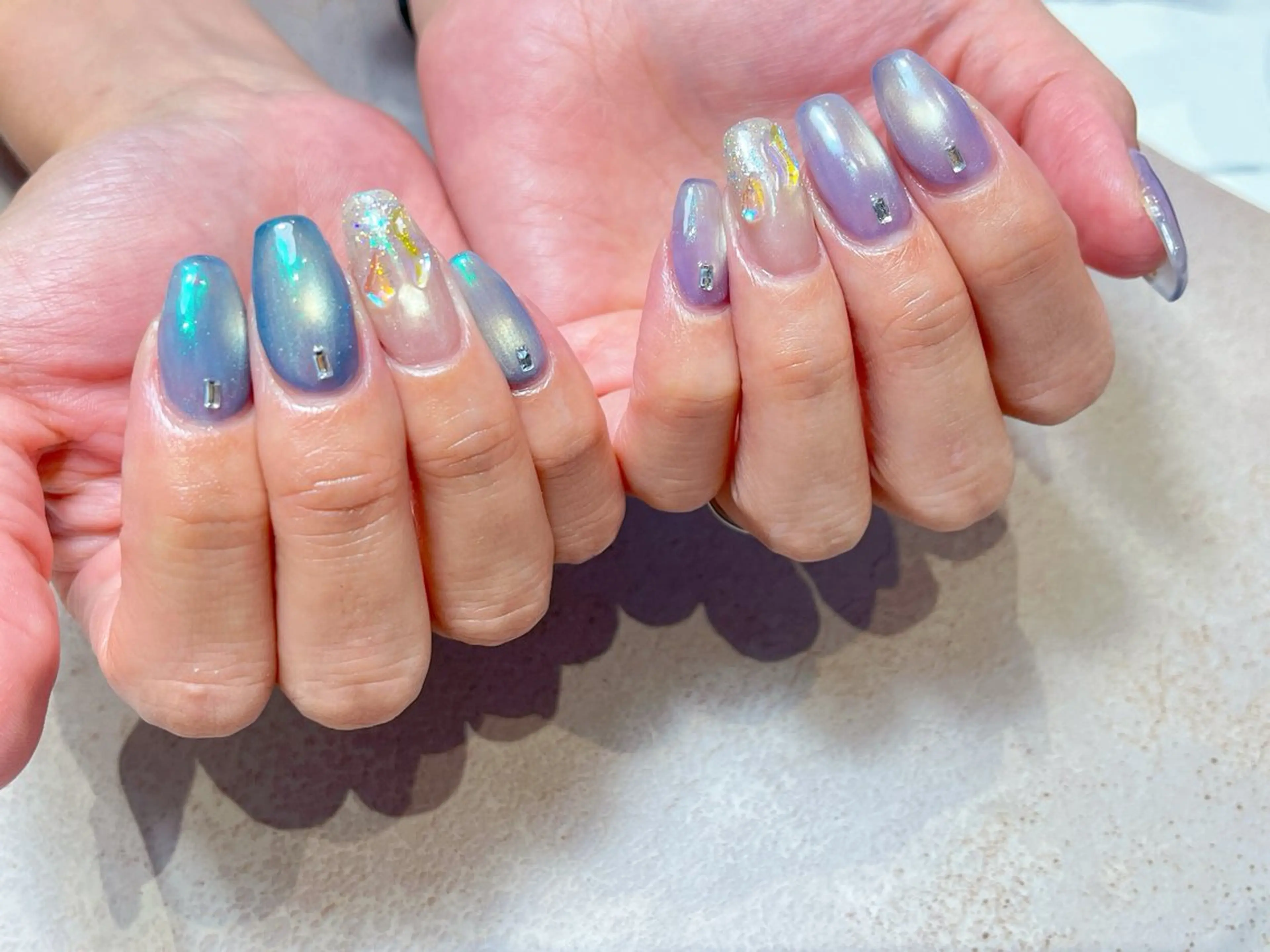 ネイル フラッシュネイル ジェルネイル マグネットネイル 持ち込み シンプルネイル ハンドネイル emNail所属・em Nailのネイルデザイン