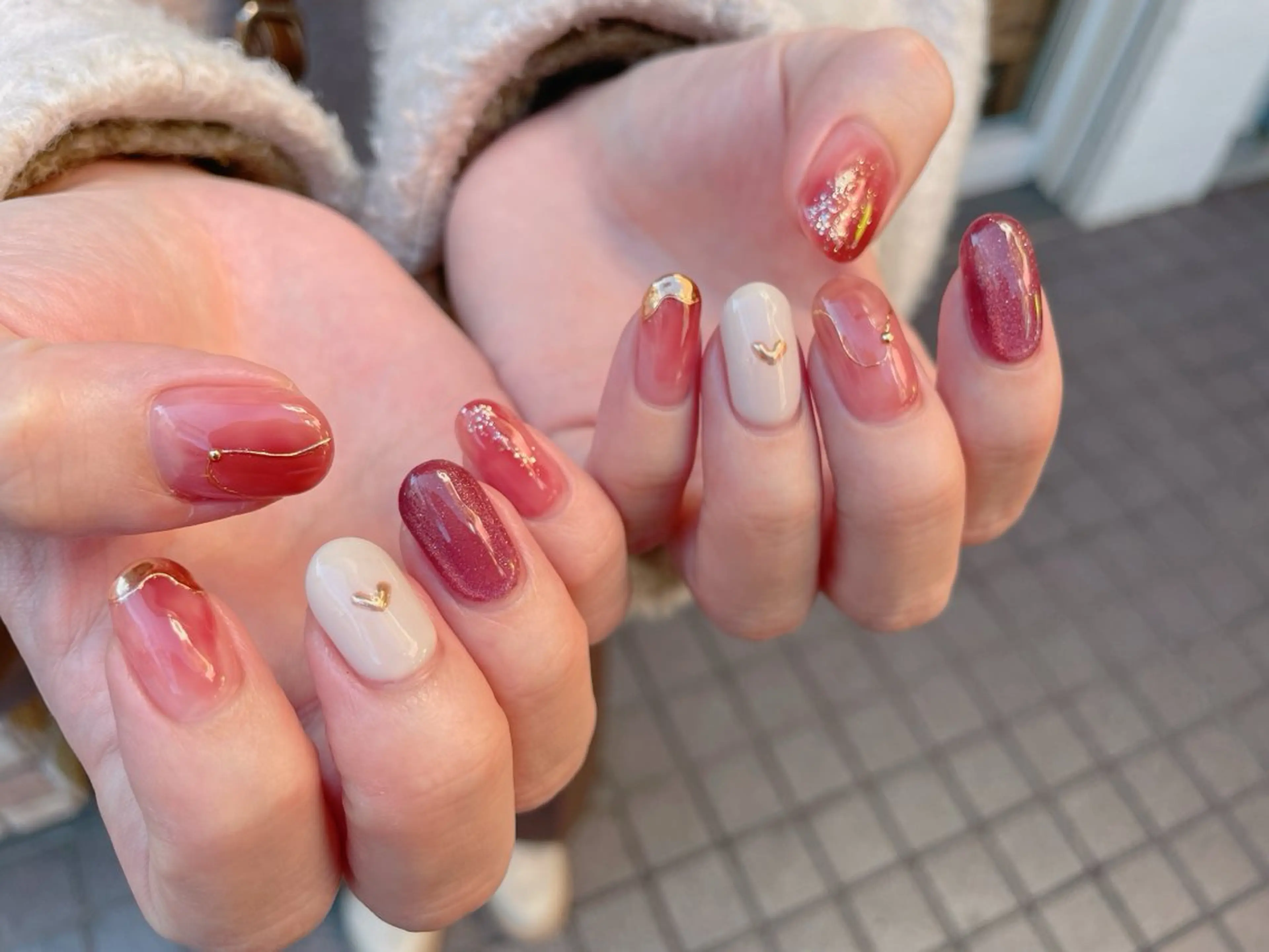 ネイル ジェルネイル パラジェル バレンタイン nailroom  OHANA所属・nailroom OHANA🌴のネイルデザイン