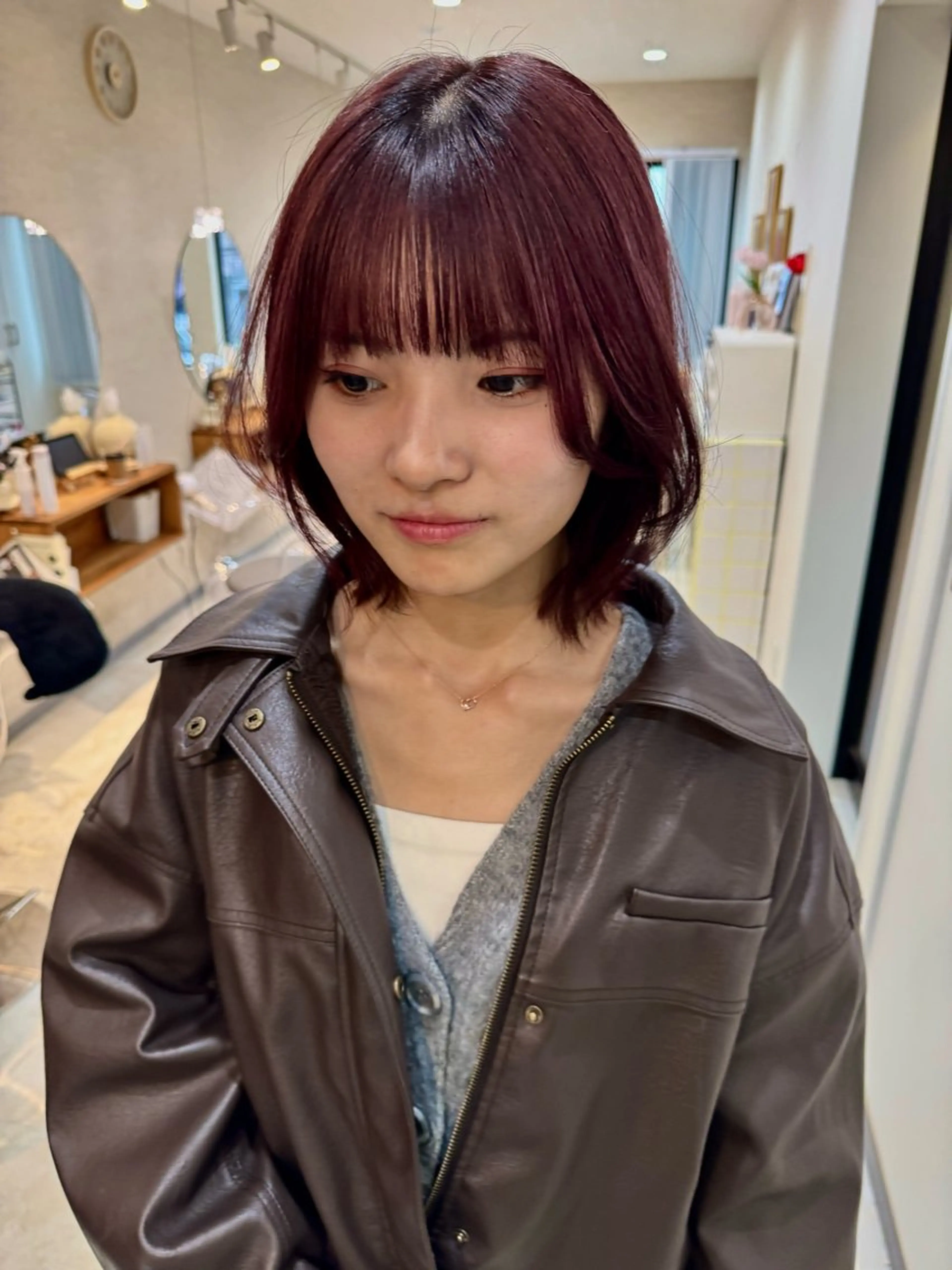 ミディアム カラー カット ヘアカラー トリートメント コイデ リュウセイのヘアスタイル