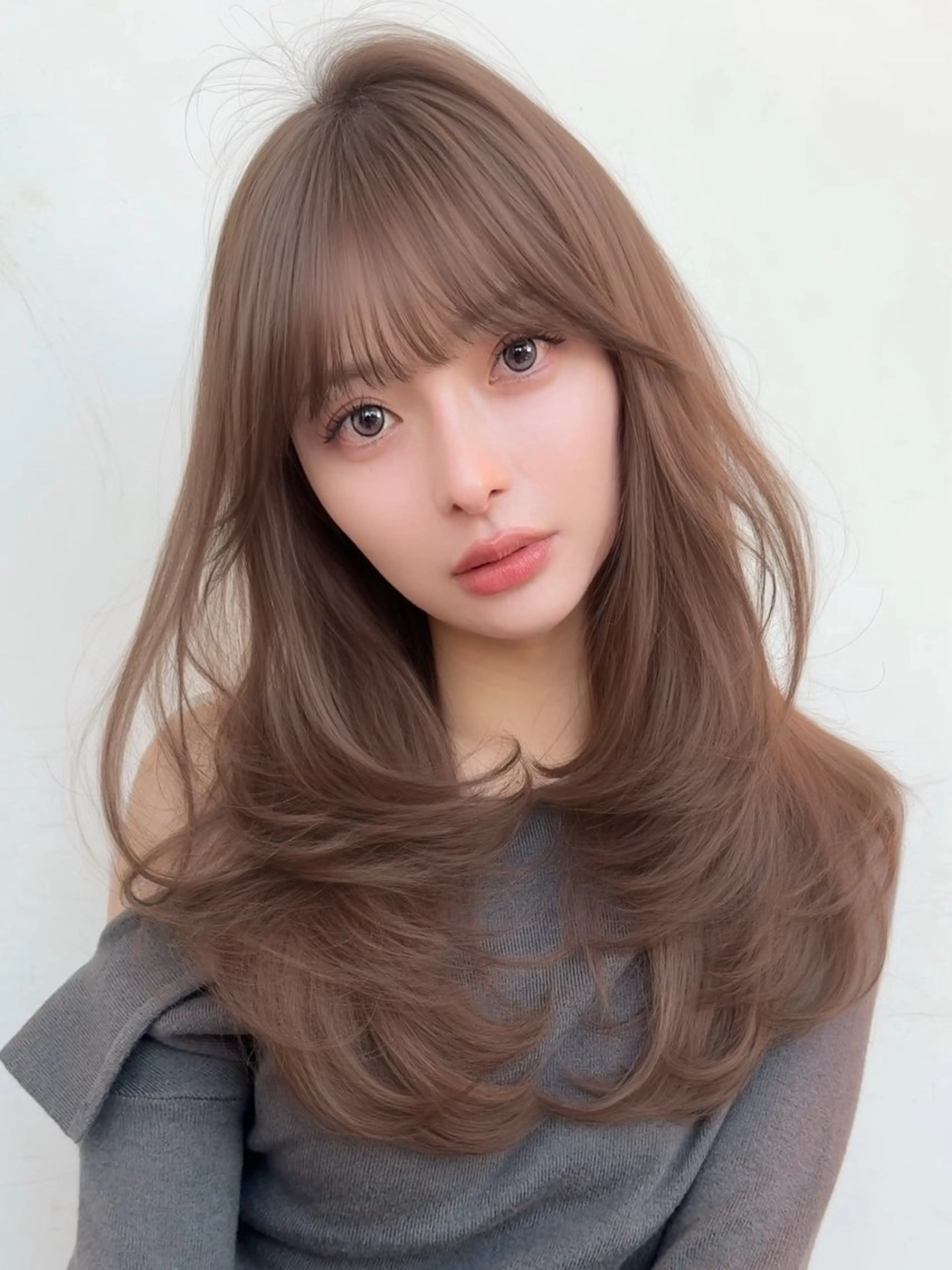 ミディアム カラー ヘアカラー トリートメント Lond mare レイヤーカット/韓国のヘアスタイル