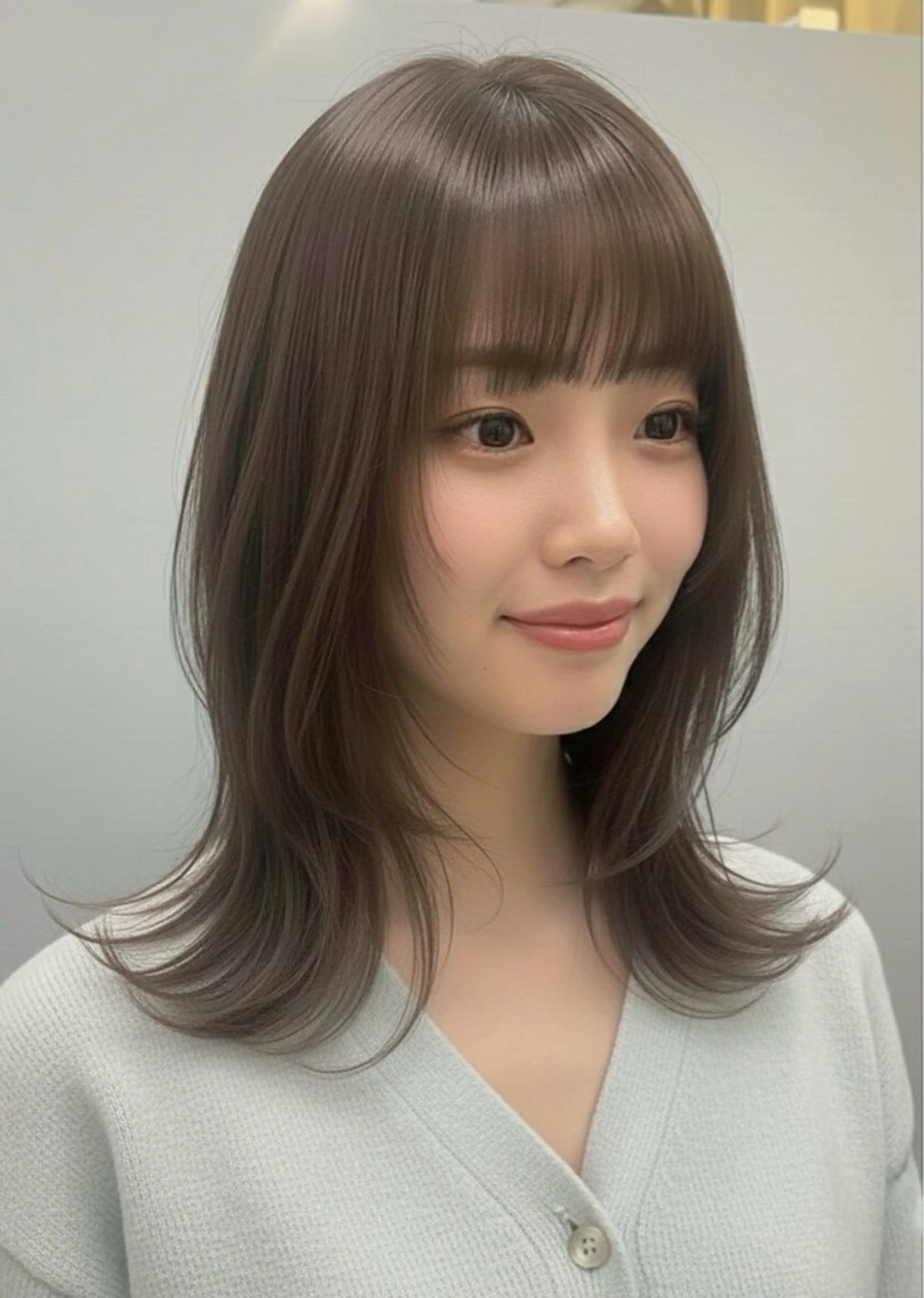 ミディアム カラー カット ヘアカラー トリートメント 艶カラー🫧髪質改善 Bonheur辻結凪のヘアスタイル