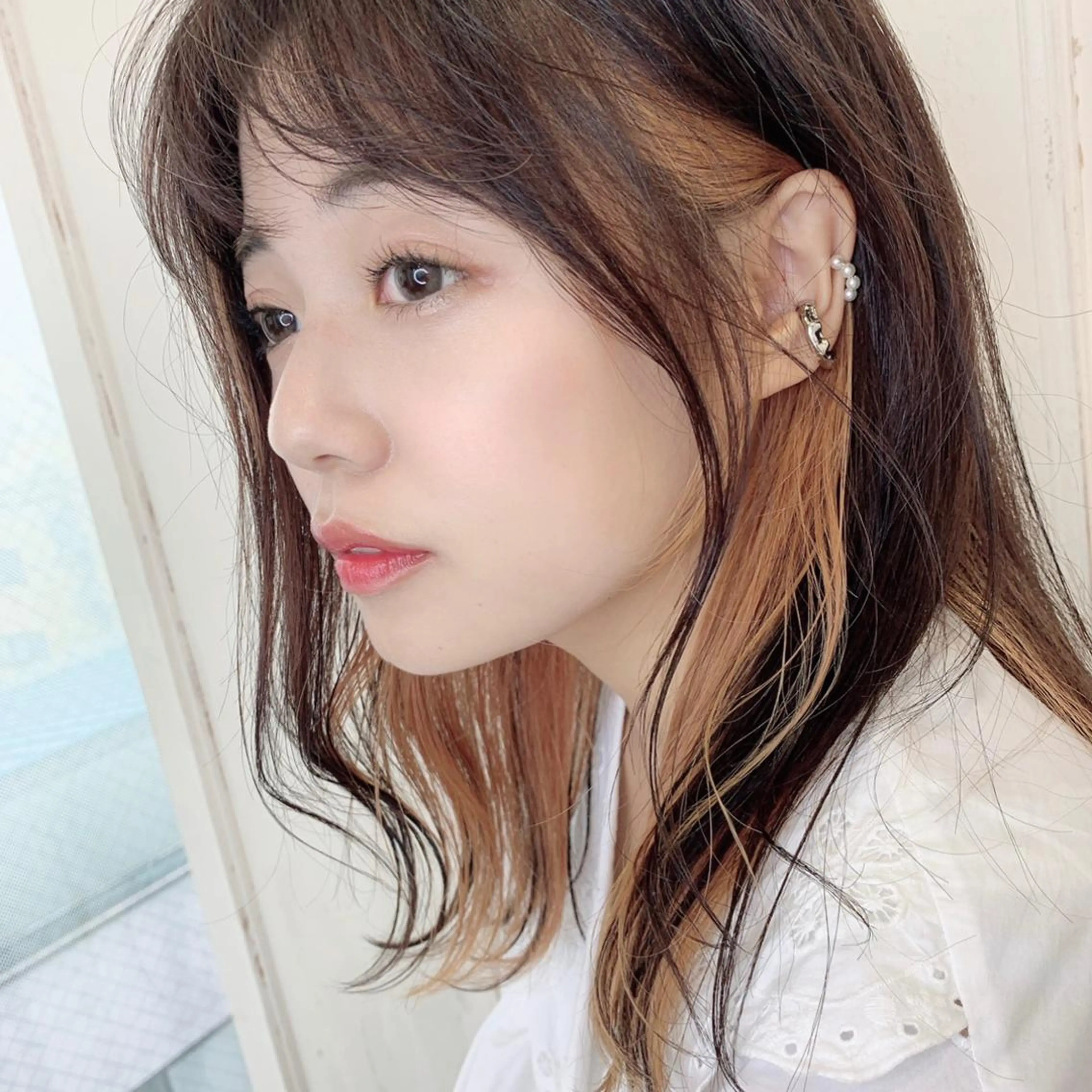 セミロング カラー ヘアカラー Sana / 韓国ヘア / カラーのヘアスタイル