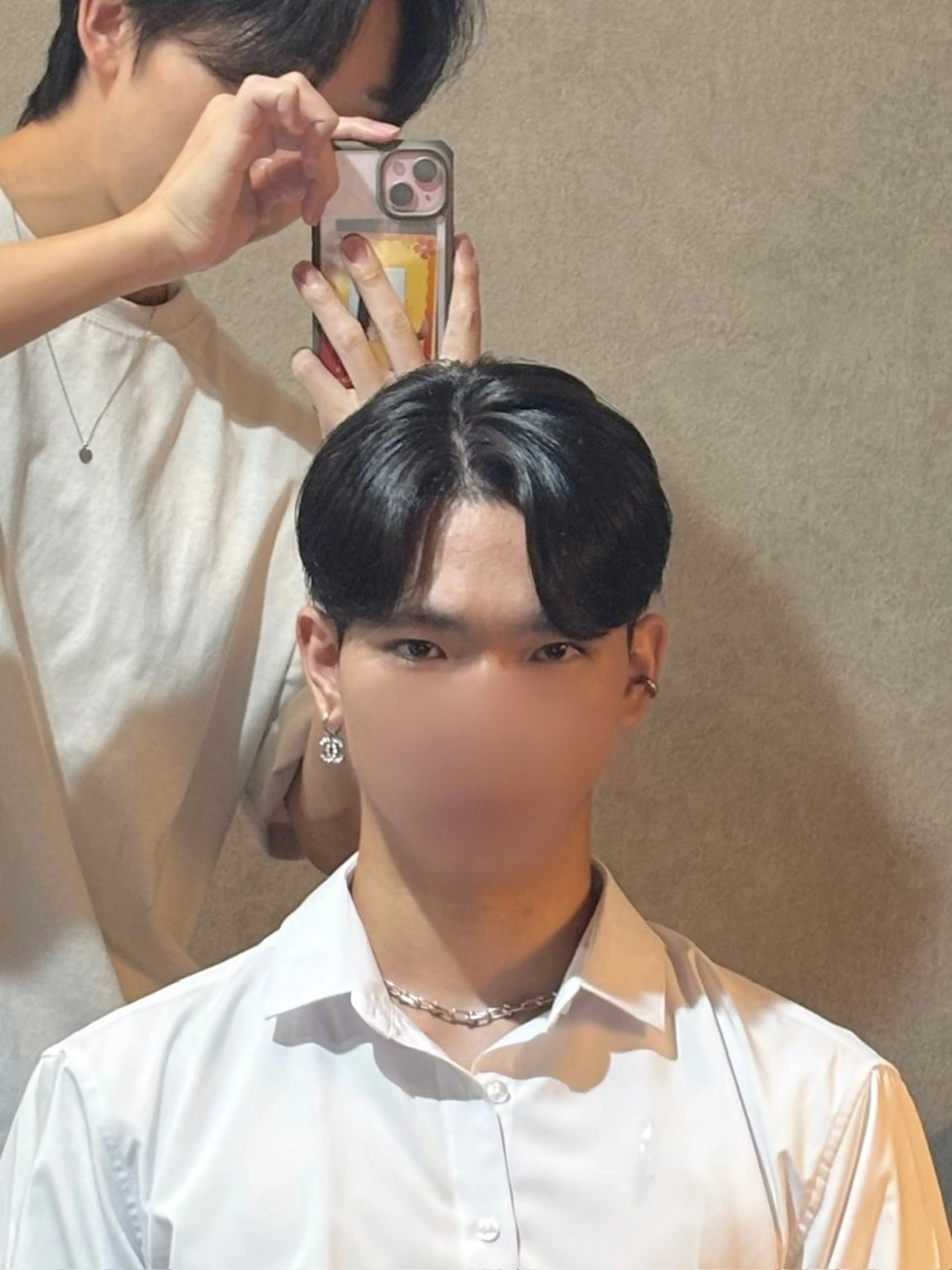 ショート パーマ メンズ カット パーマ 縮毛矯正 トリートメント 韓国メンズヘア/ ダウンパーマ/歩夢のヘアスタイル