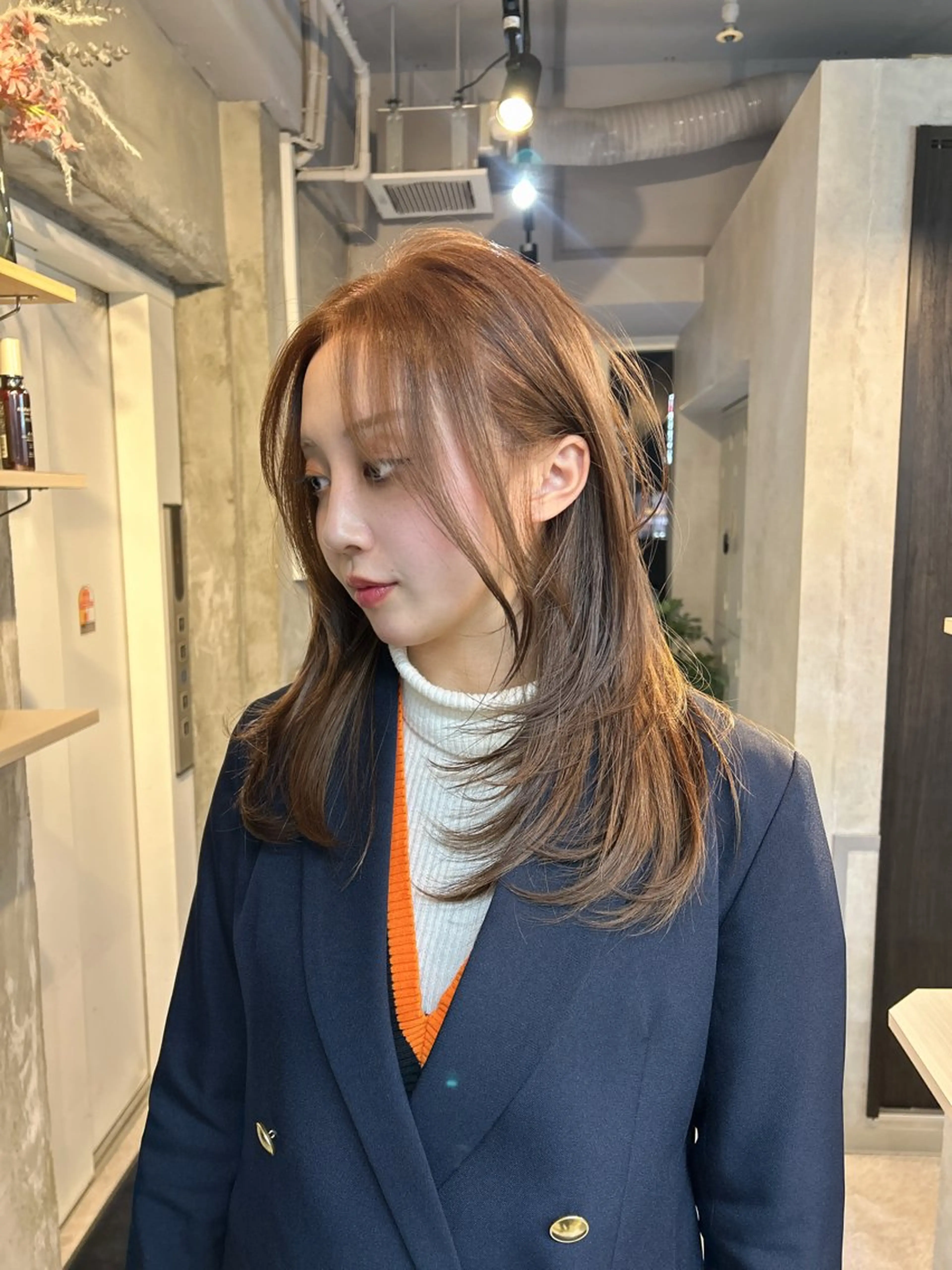 セミロング カット ヘアカラー トリートメント 心斎橋ヘアカラー 海外ﾚｲﾔｰ/マリナのヘアスタイル