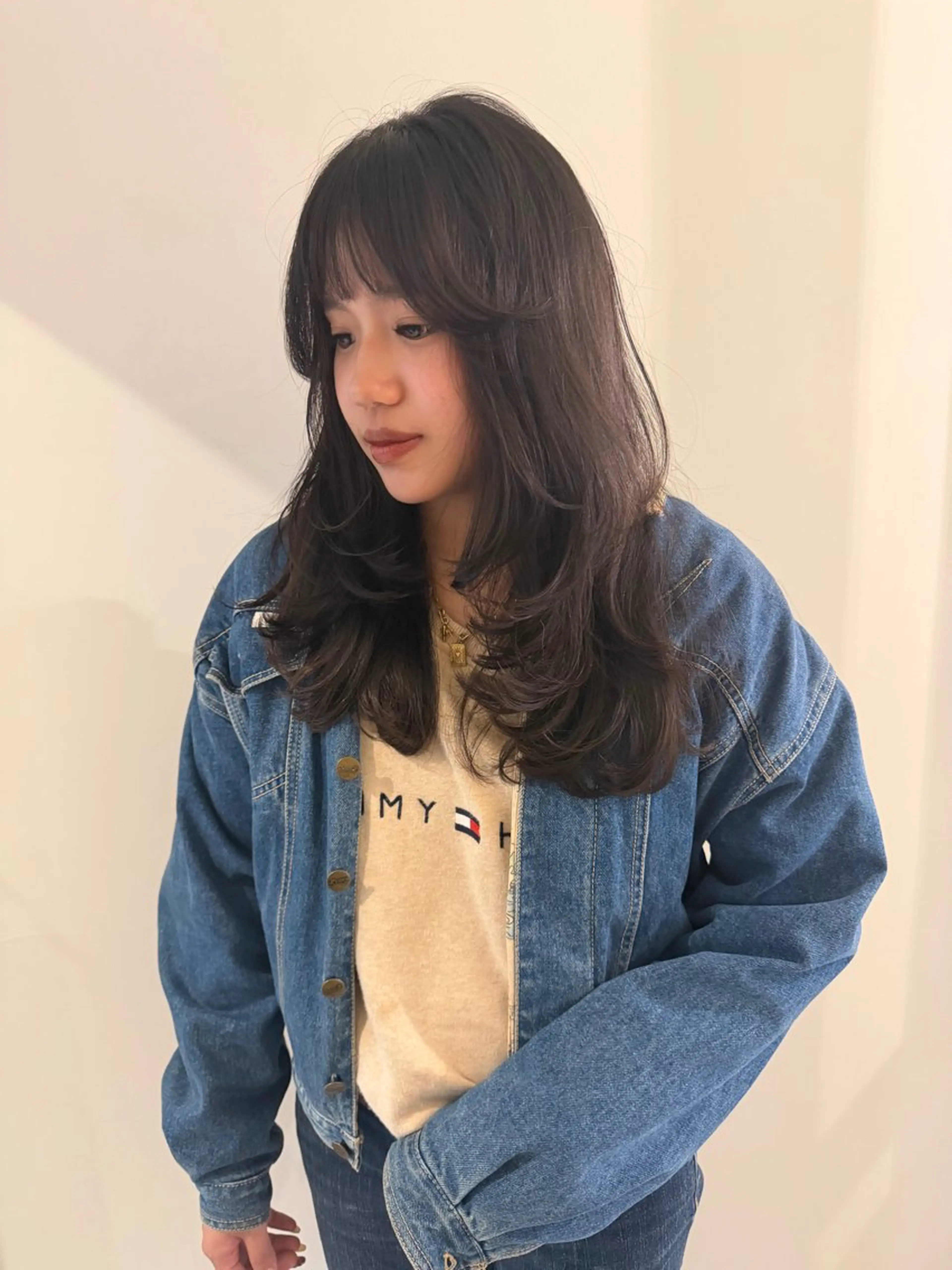 ロング カラー レイヤーカット カット ヘッドスパ 渋谷 留菜のヘアスタイル