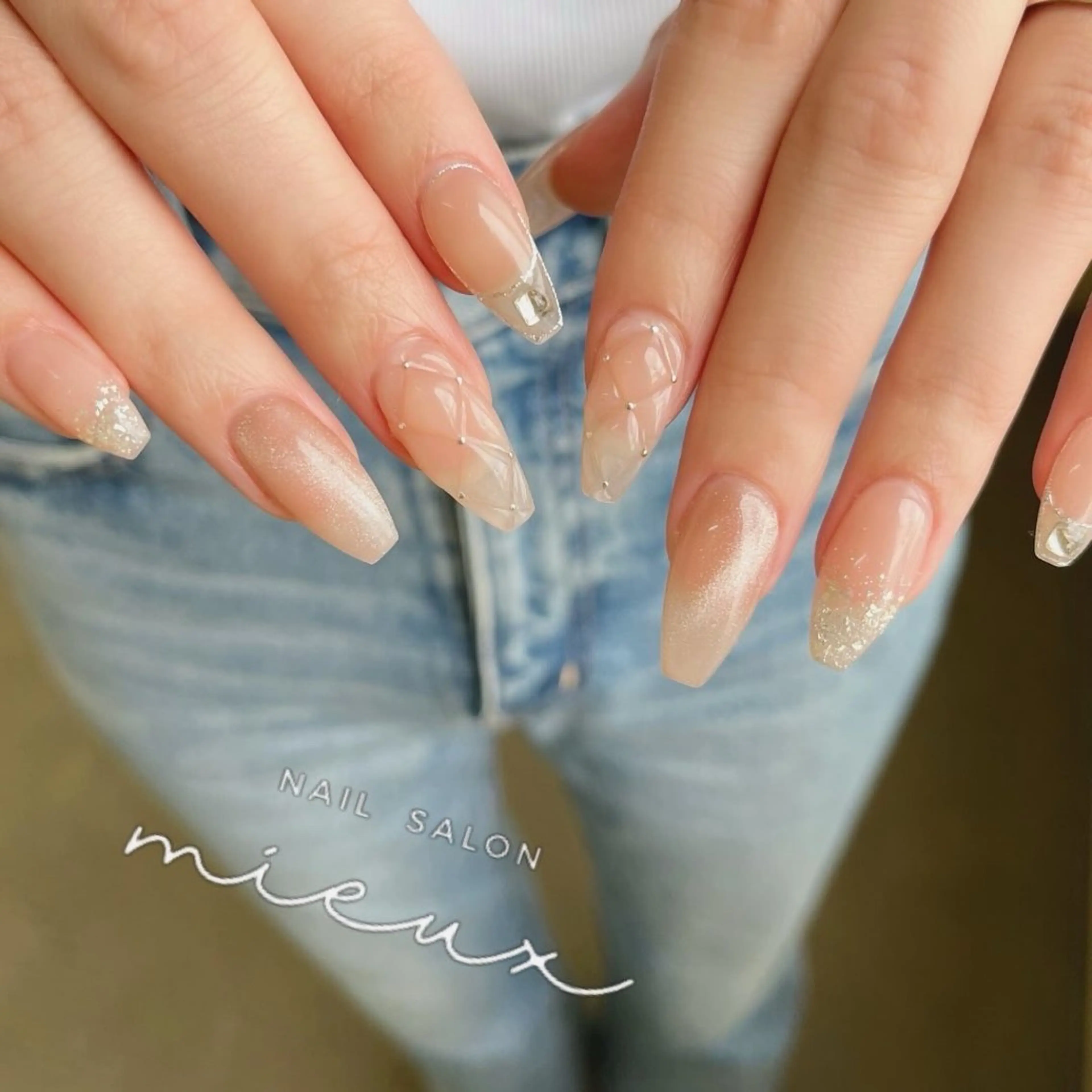ネイル ラメ(グリッター) マグネットネイル nail salon  mieux所属・mieux ariiiのネイルデザイン