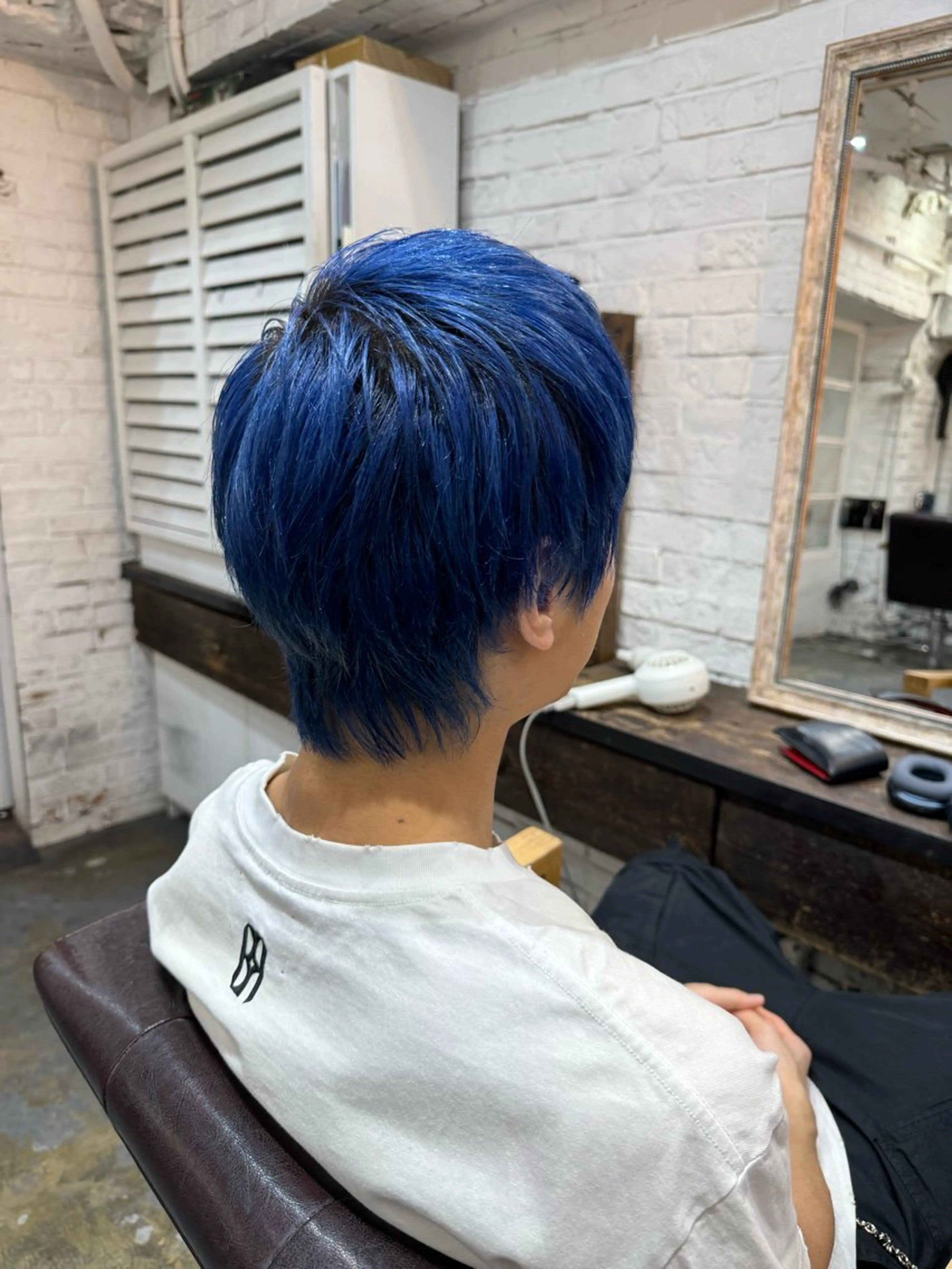 ショート カラー メンズ センターパート ダウンパーマ フェードカット メンズハイライト メンズパーマ カット ヘアカラー トリートメント 💈メンズ特化💈 TASUKUのヘアスタイル