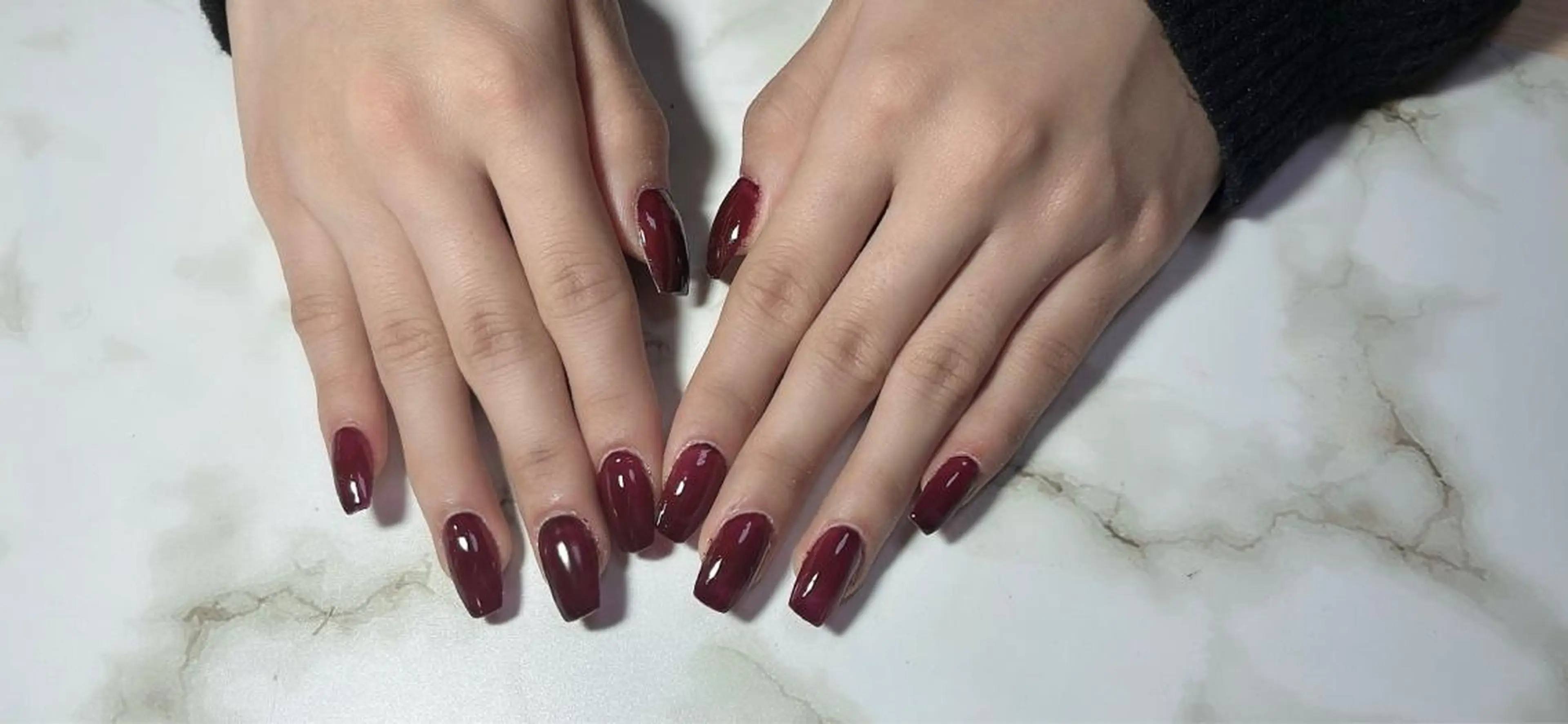 ネイル 長さ出し ワンカラーネイル ハンドネイル Ruana Nailのネイルデザイン