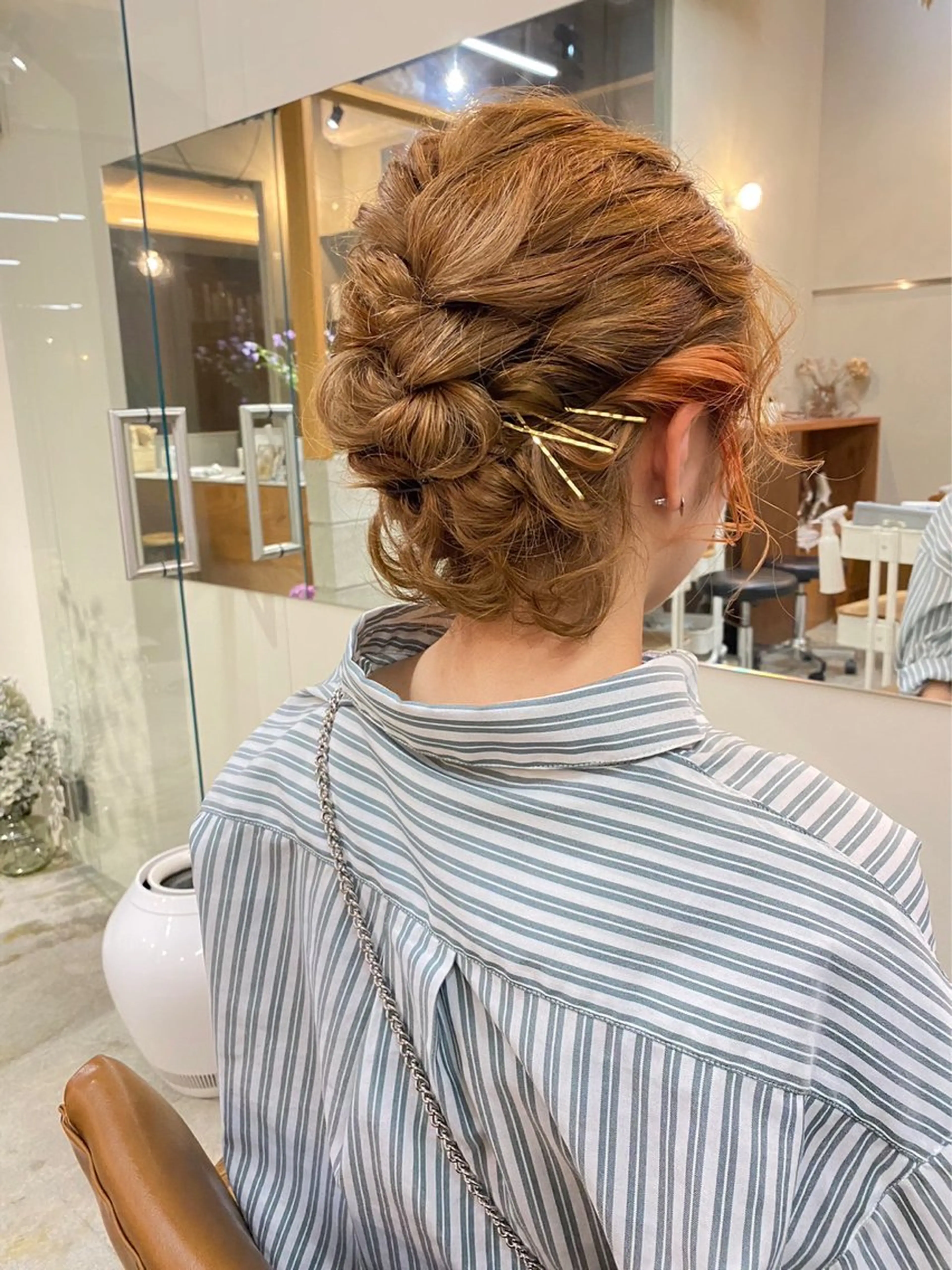 ショート カラー ヘアアレンジ ヘアカラー トリートメント ヘアセット NIKO/名古屋/ 伏見/花屋併設のヘアスタイル