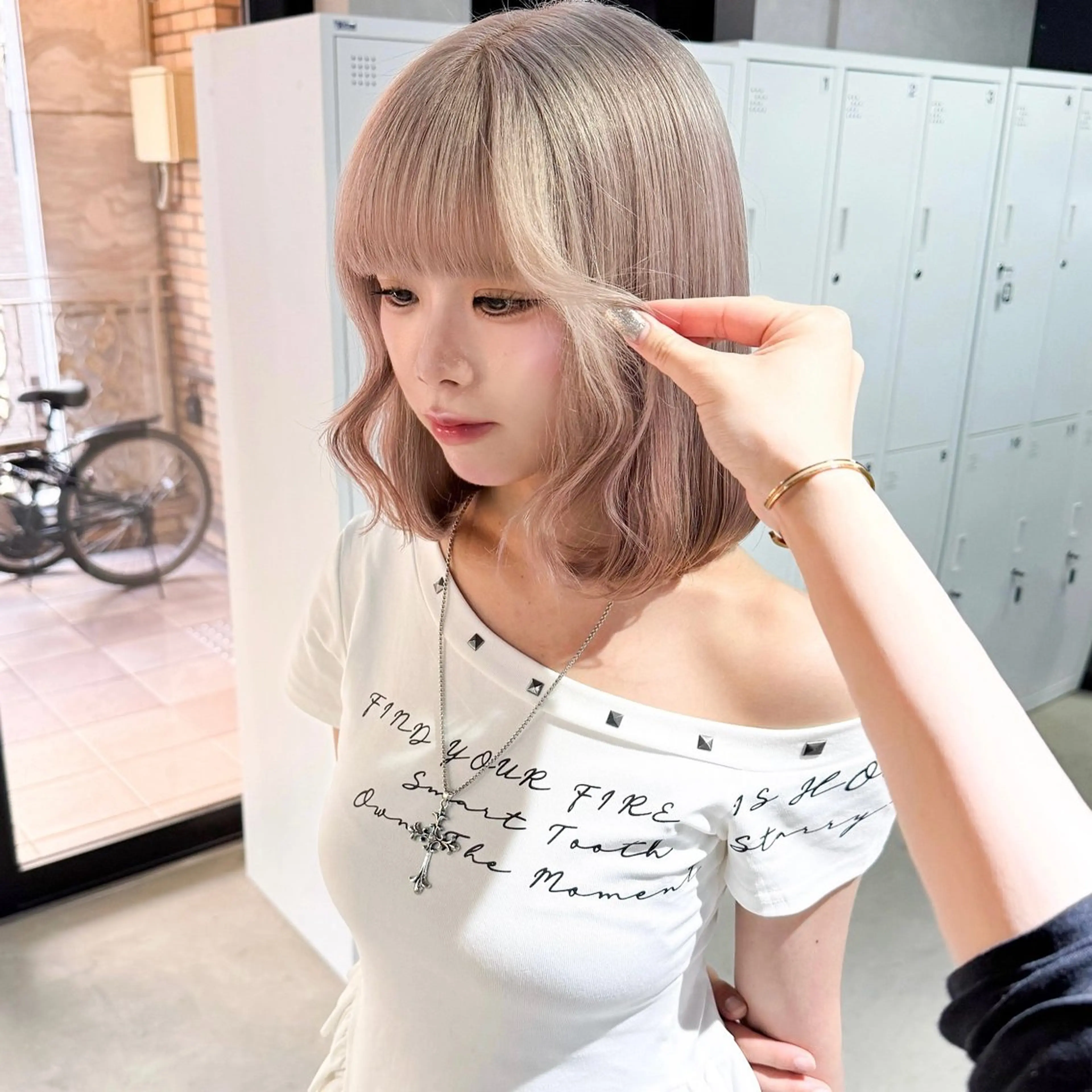 ミディアム カラー ブリーチ ケアブリーチ ヘアカラー 暖色/ミルクティー /レイヤー/マリア♡のヘアスタイル