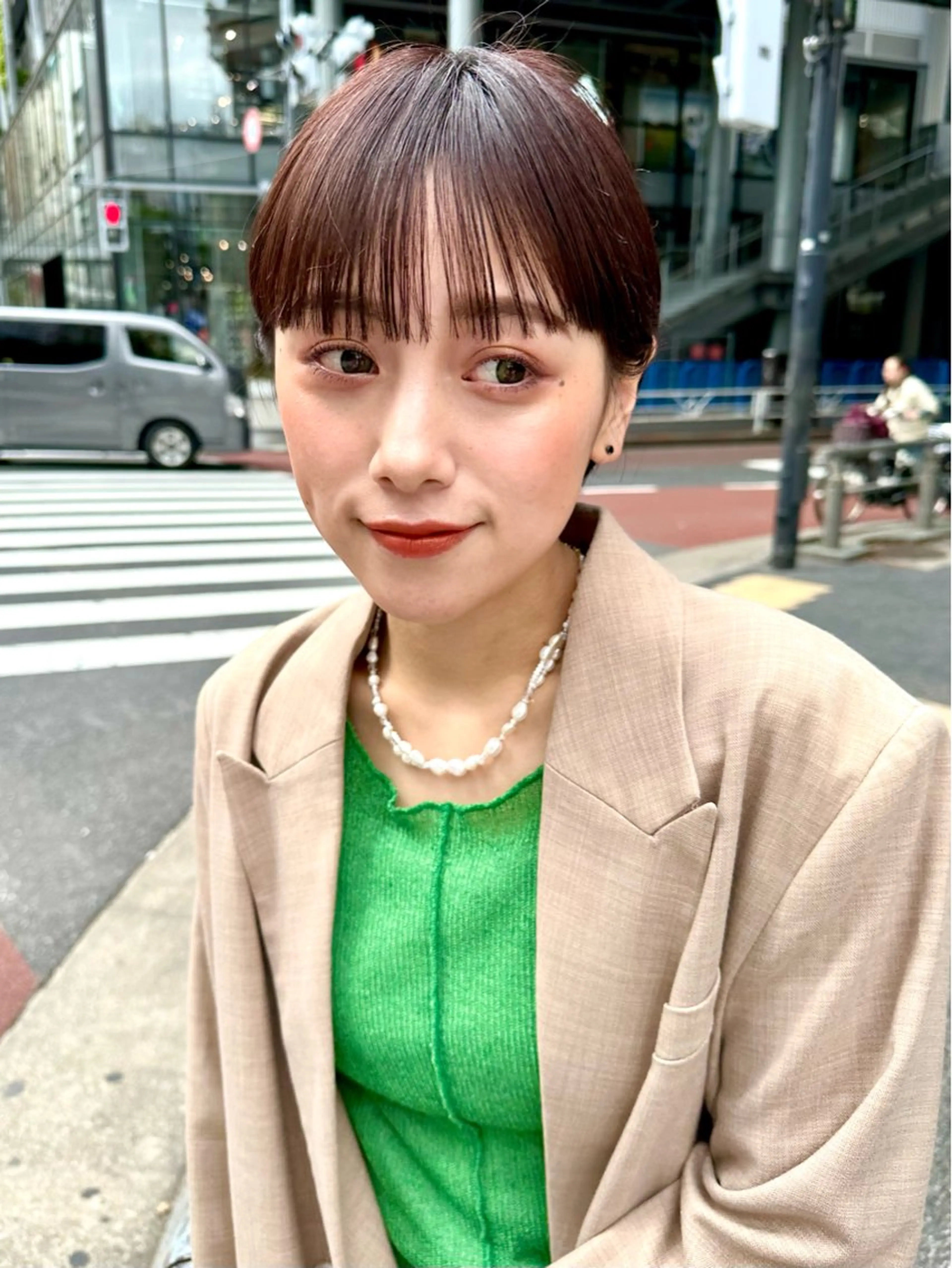 ポイントストレート（前髪ストレート/顔周りストレート/前髪縮毛/顔周り縮毛/前髪パーマ/シャキンとしない自然な仕上がり）の写真