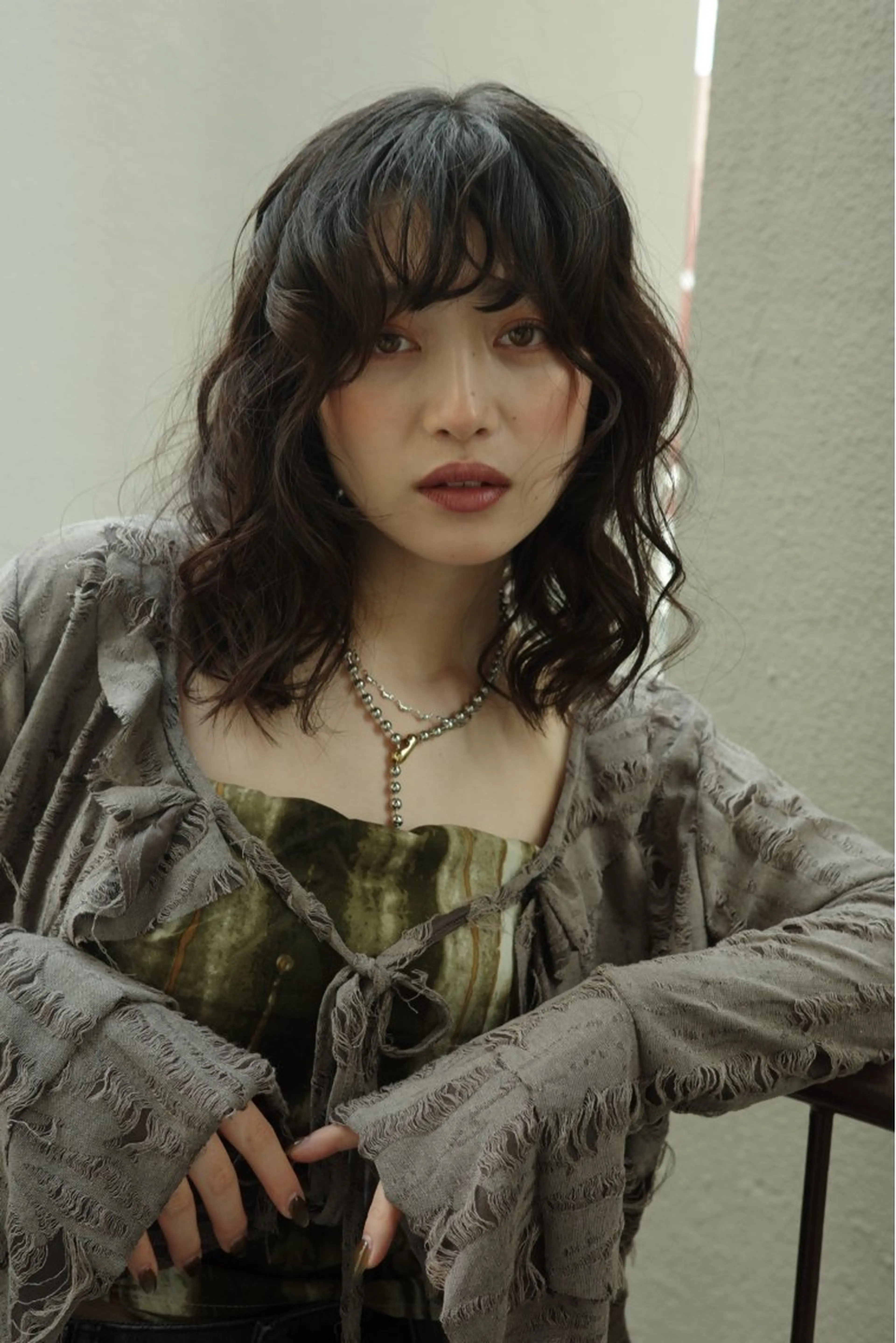 ミディアム パーマ カット パーマ 透明感カラー🫧 HARUKA🐰のヘアスタイル