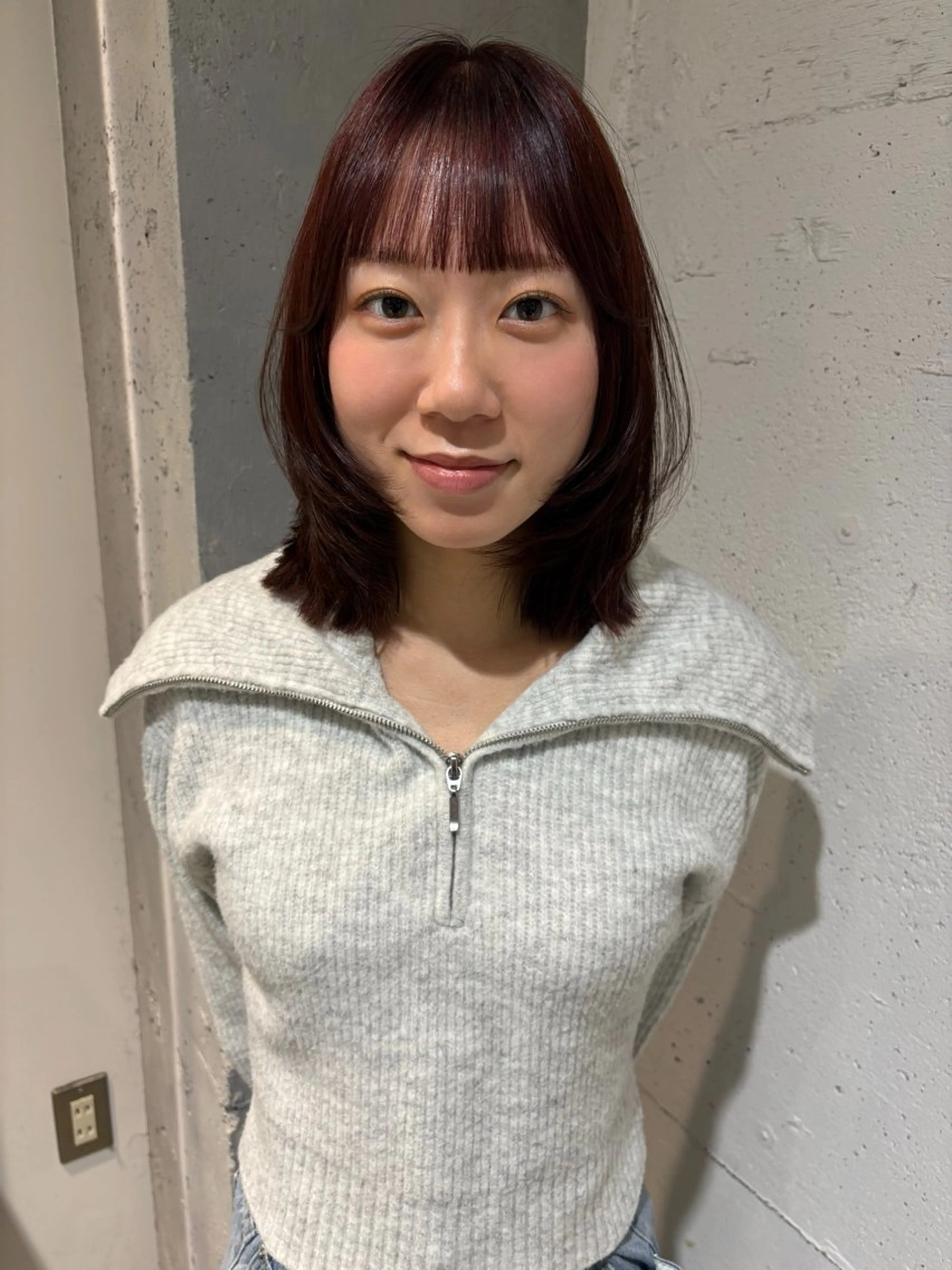 ミディアム カット ヘアカラー トリートメント Juna✂️ レイヤー / ボブのヘアスタイル