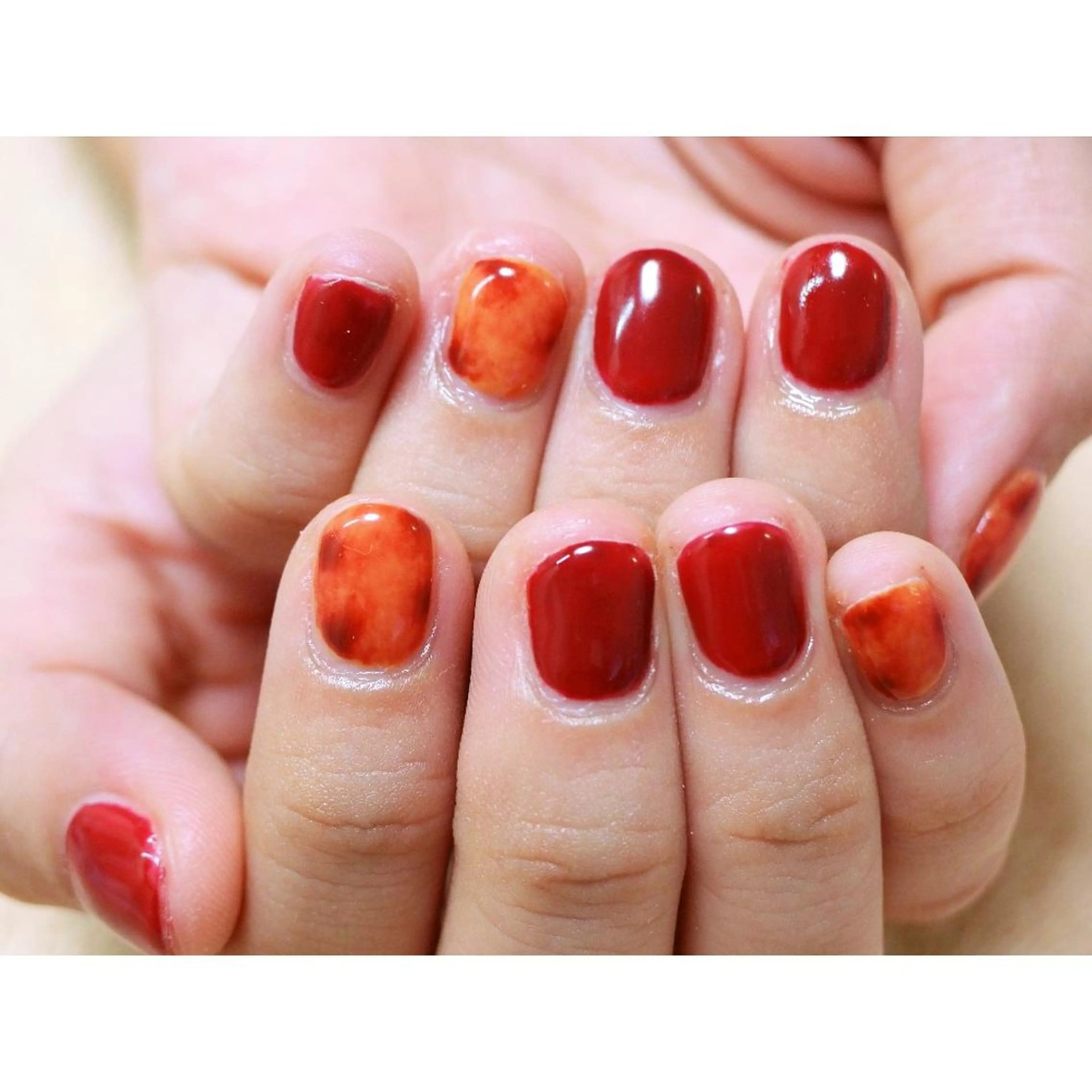 ネイル シンプルネイル 痛ネイル/ワンホン/ フィルイン/長さだしのネイルデザイン