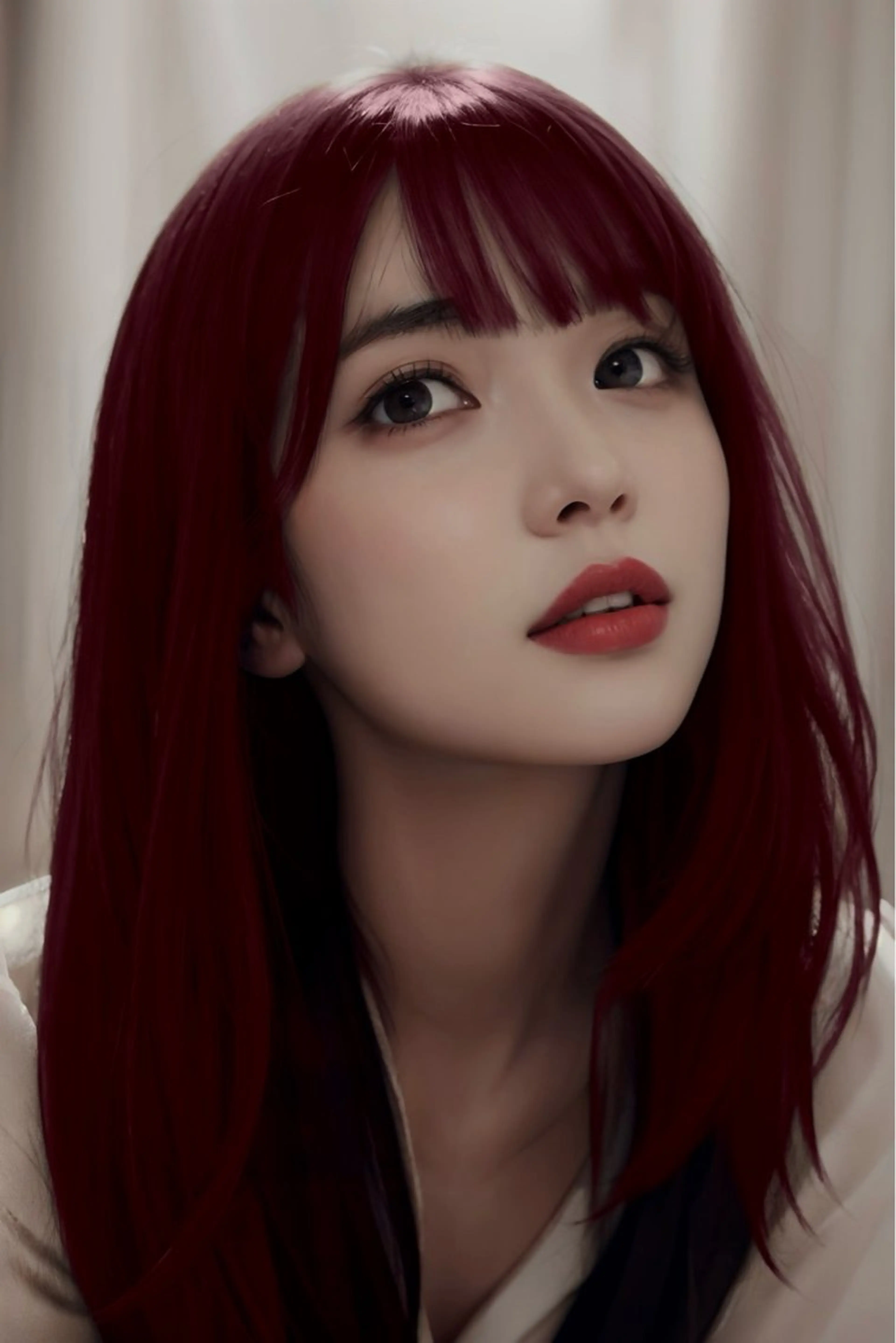 ロング カラー ヘアアレンジ ブリーチ ボルドーカラー ブラウンカラー カシス ダブルカラー 🎈ブリーチなし暖色 カラー/レッド/ゆいのヘアスタイル